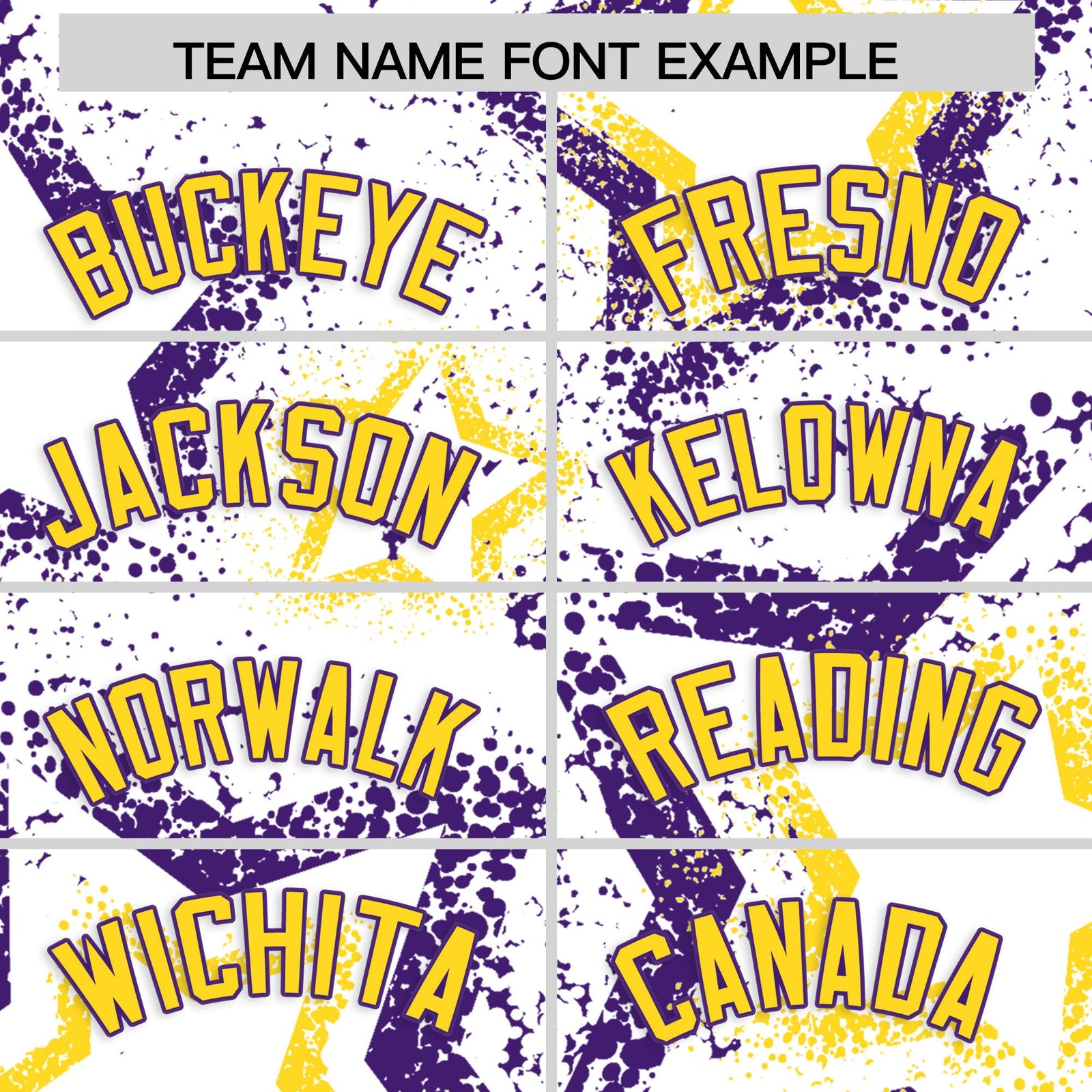 Custom White Gold Purple Star-Shaped Ink Texture Graffiti Pattern Baseball Jersey | Sublimation Printed & Stitched,Add Name and Numbern,Perfect for Parties,Perfect for Training | KXKSHOP