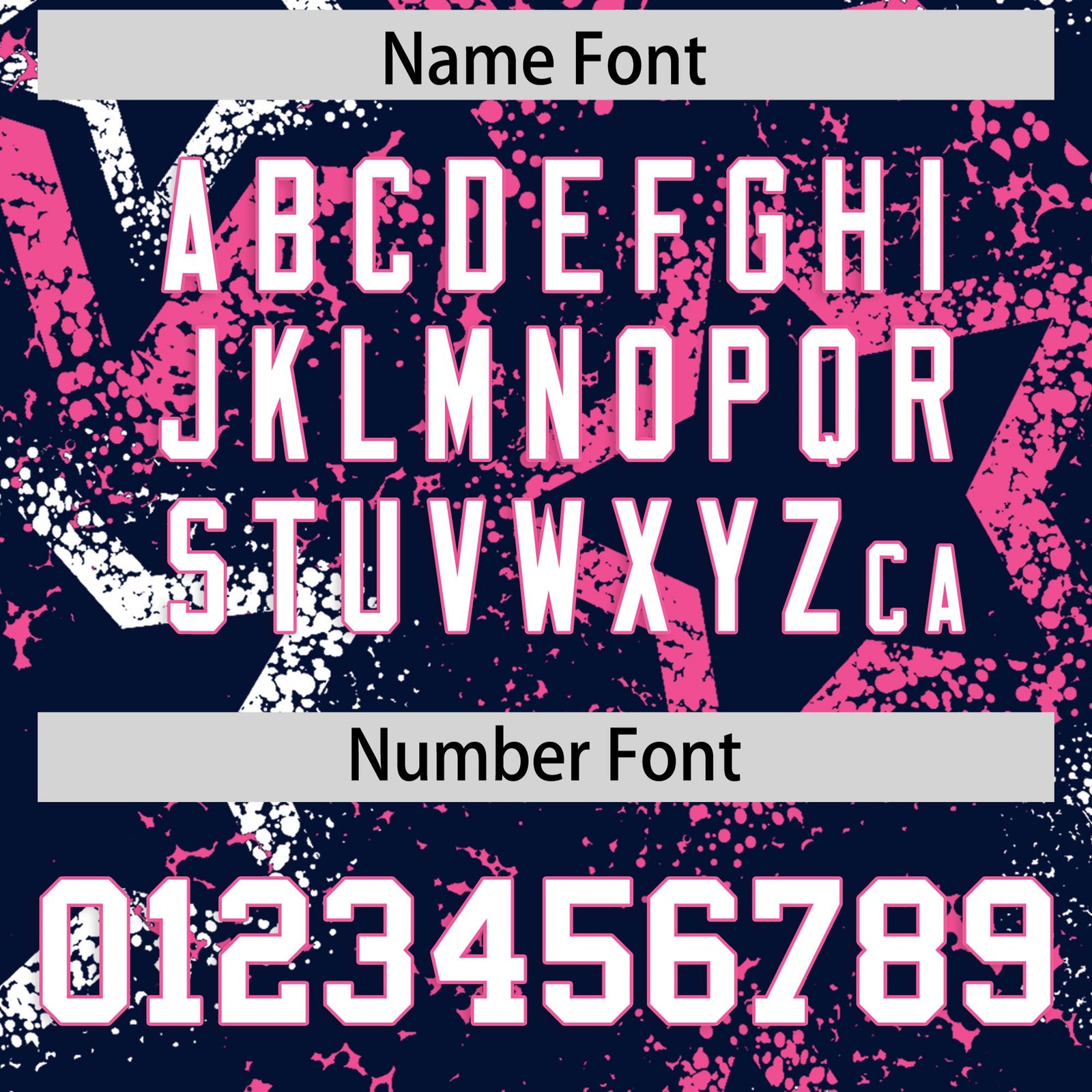 Custom Navy White Pink Star-Shaped Ink Texture Graffiti Pattern Baseball Jersey | Sublimation Printed & Stitched,Add Name and Numbern,Perfect for Parties,Perfect for Training | KXKSHOP