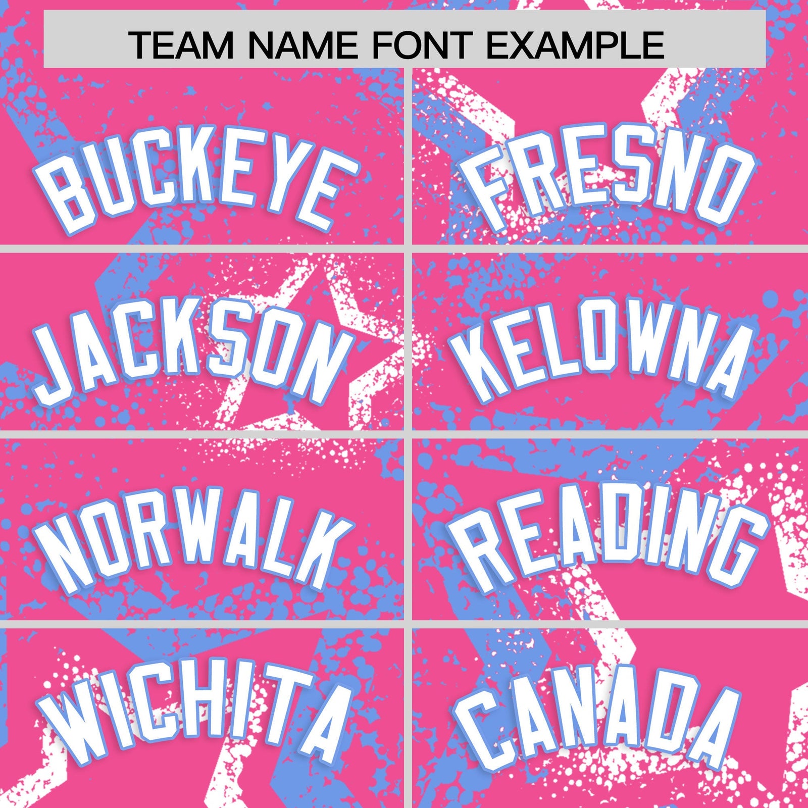 Custom Pink White Light Blue Star-Shaped Ink Texture Graffiti Pattern Baseball Jersey | Sublimation Printed & Stitched,Add Name and Numbern,Perfect for Parties,Perfect for Training | KXKSHOP