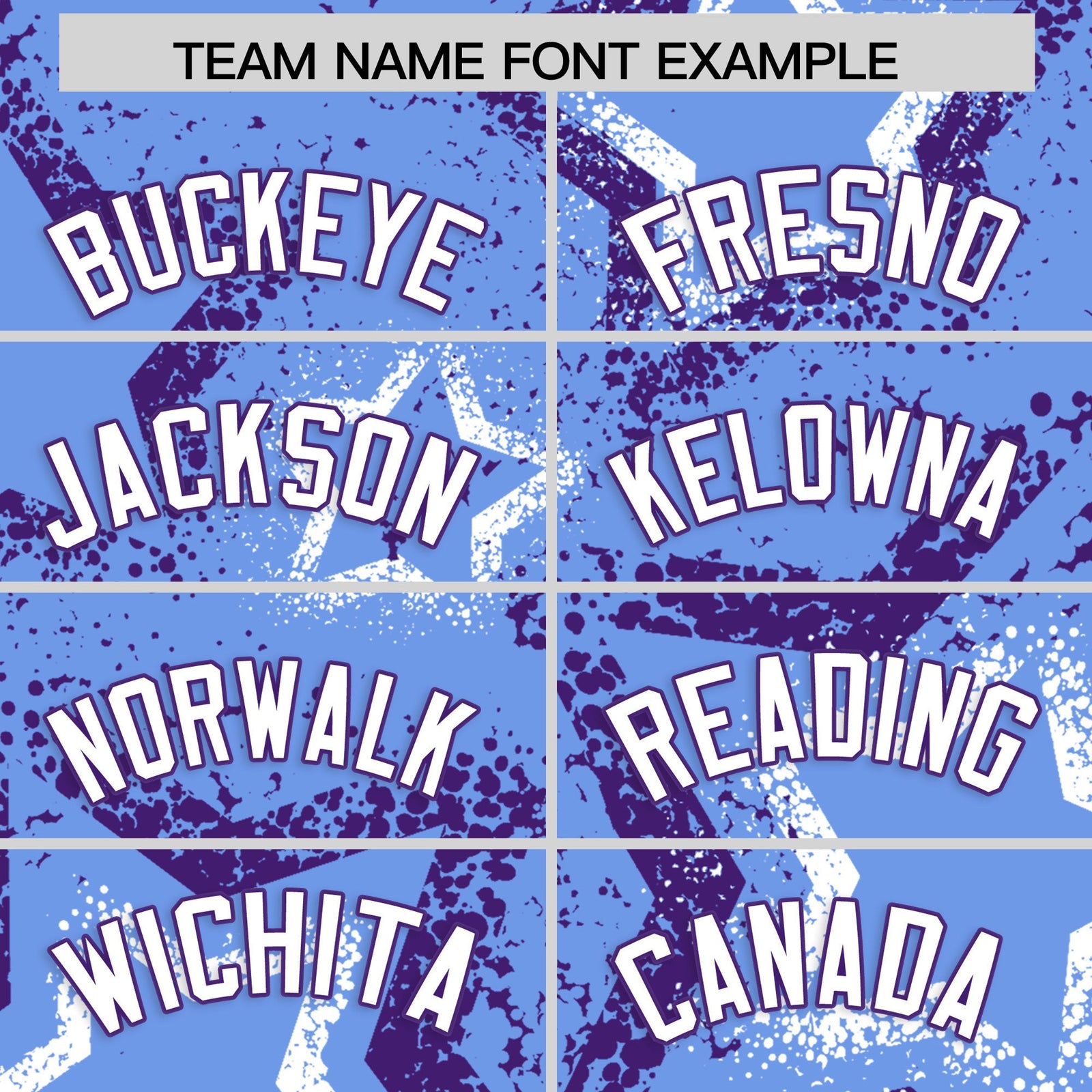 Custom Light Blue White Purple Star-Shaped Ink Texture Graffiti Pattern Baseball Jersey | Sublimation Printed & Stitched,Add Name and Numbern,Perfect for Parties,Perfect for Training | KXKSHOP