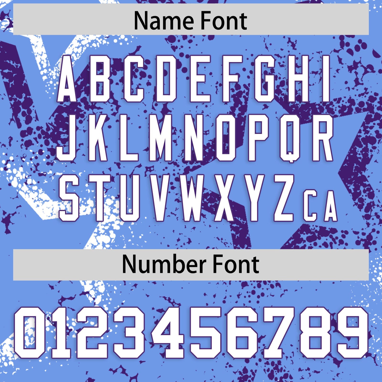 Custom Light Blue White Purple Star-Shaped Ink Texture Graffiti Pattern Baseball Jersey | Sublimation Printed & Stitched,Add Name and Numbern,Perfect for Parties,Perfect for Training | KXKSHOP