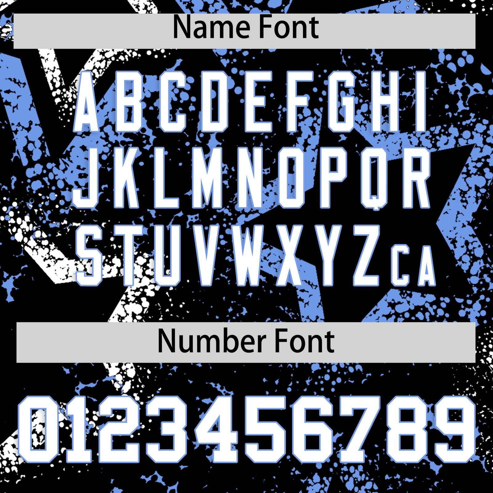 Custom Black White Light Blue Star-Shaped Ink Texture Graffiti Pattern Baseball Jersey | Sublimation Printed & Stitched,Add Name and Numbern,Perfect for Parties,Perfect for Training | KXKSHOP