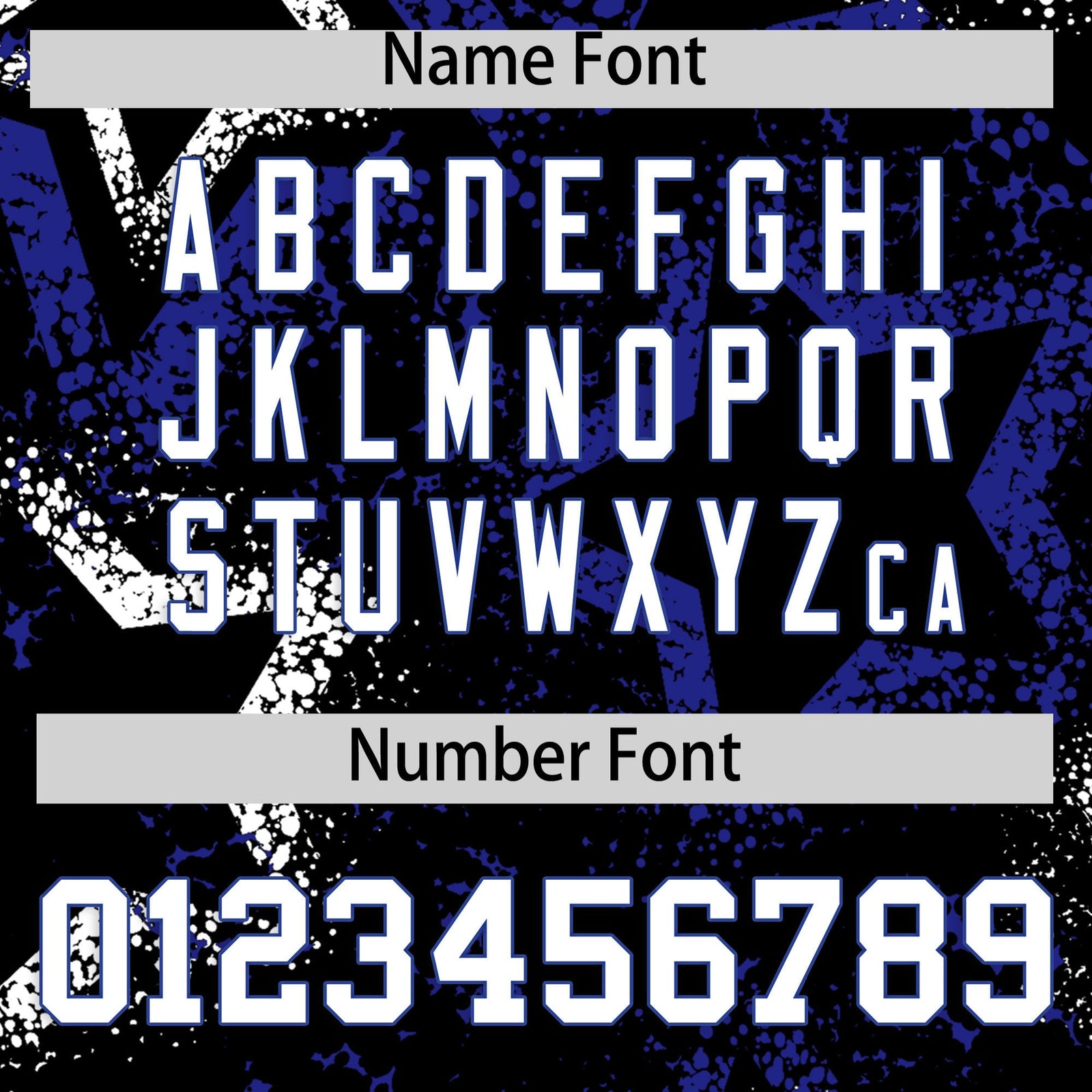 Custom Black White Royal Blue Star-Shaped Ink Texture Graffiti Pattern Baseball Jersey | Sublimation Printed & Stitched,Add Name and Numbern,Perfect for Parties,Perfect for Training | KXKSHOP