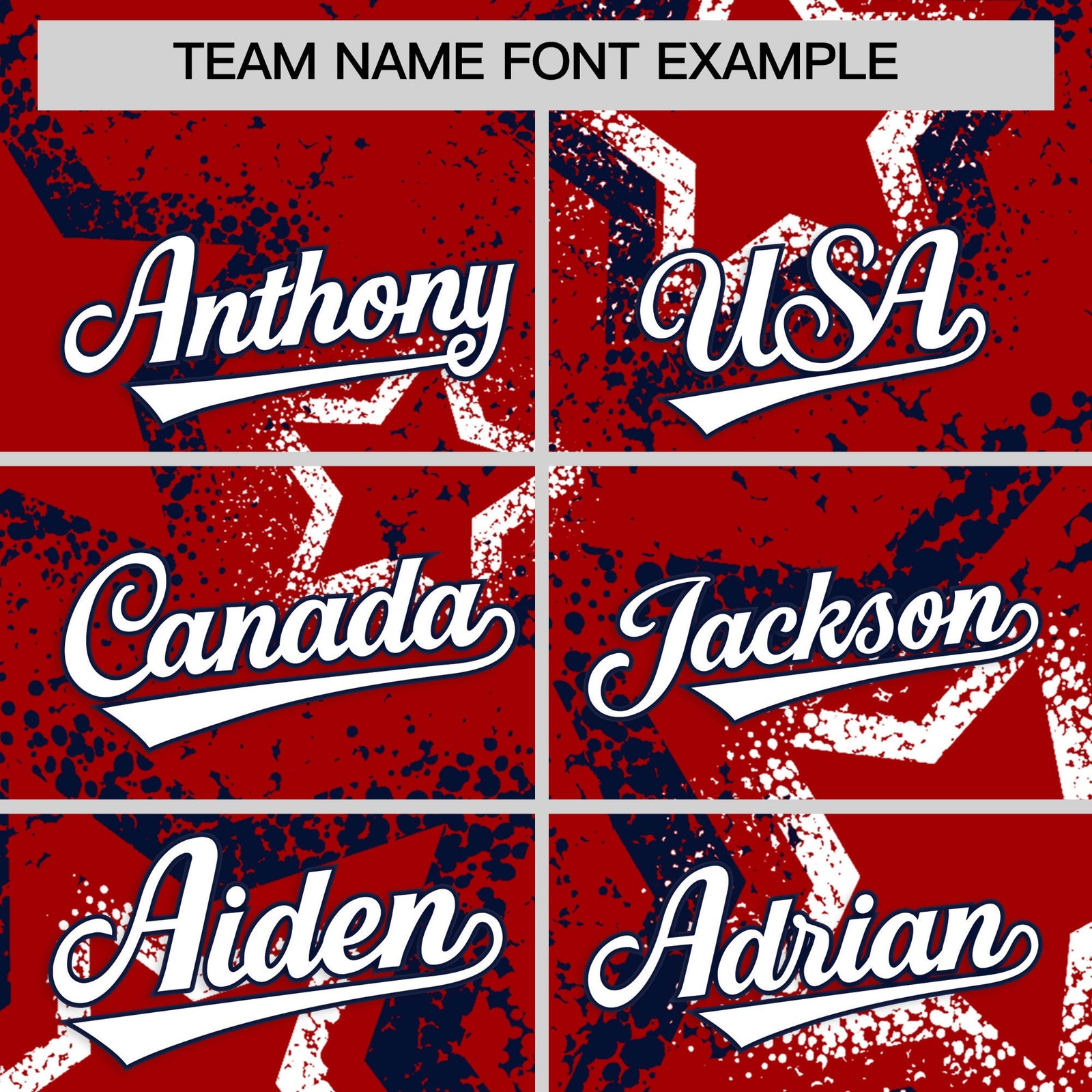 Custom Red White Navy Star-Shaped Ink Texture Graffiti Pattern Baseball Jersey | Sublimation Printed & Stitched,Add Name and Numbern,Perfect for Parties,Perfect for Training | KXKSHOP