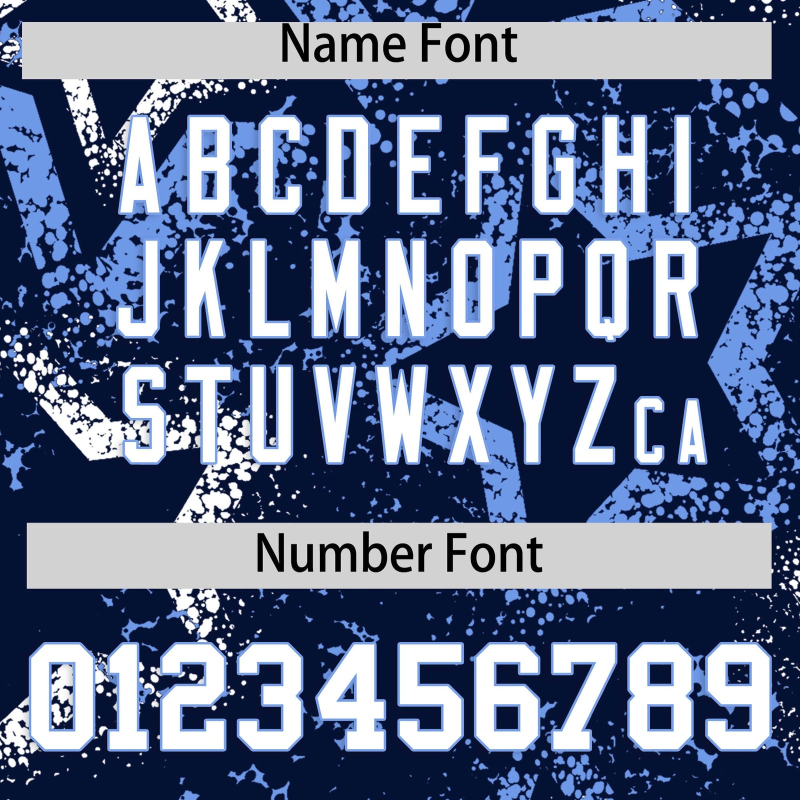 Custom Navy White Light Blue Star-Shaped Ink Texture Graffiti Pattern Baseball Jersey | Sublimation Printed & Stitched,Add Name and Numbern,Perfect for Parties,Perfect for Training | KXKSHOP