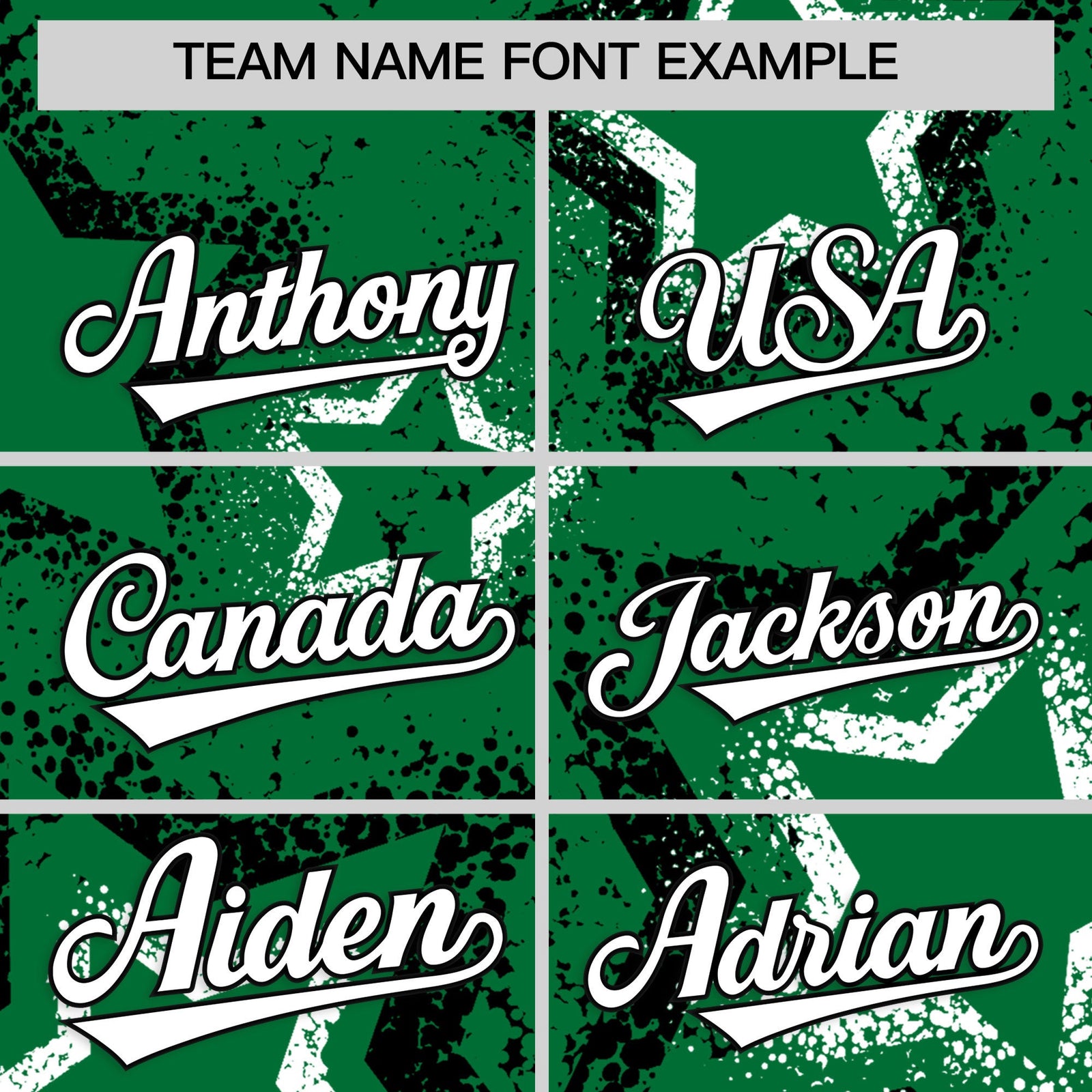 Custom Kelly Green White Star-Shaped Ink Texture Graffiti Pattern Baseball Jersey | Sublimation Printed & Stitched,Add Name and Numbern,Perfect for Parties,Perfect for Training | KXKSHOP