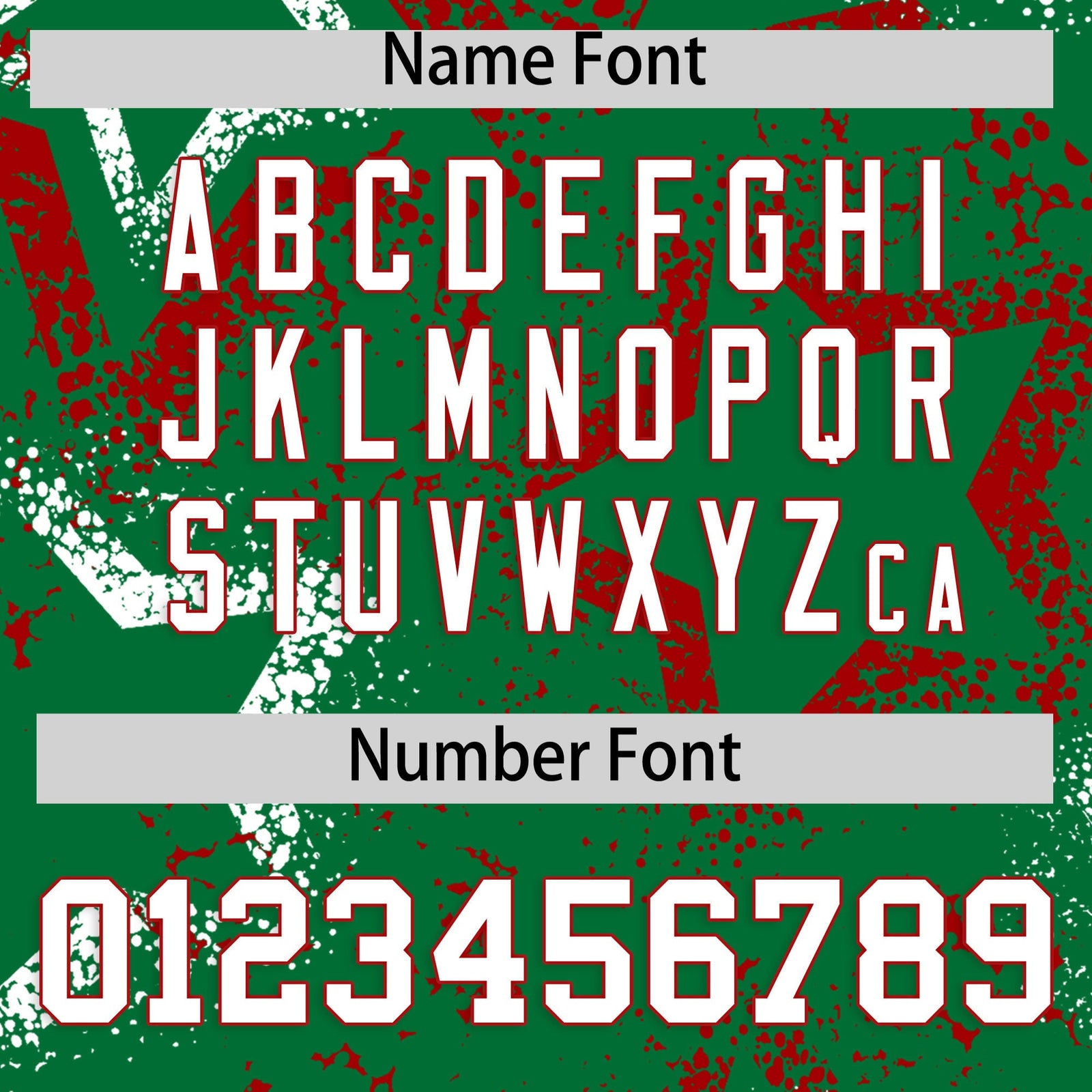 Custom Kelly Green White Red Star-Shaped Ink Texture Graffiti Pattern Baseball Jersey | Sublimation Printed & Stitched,Add Name and Numbern,Perfect for Parties,Perfect for Training | KXKSHOP