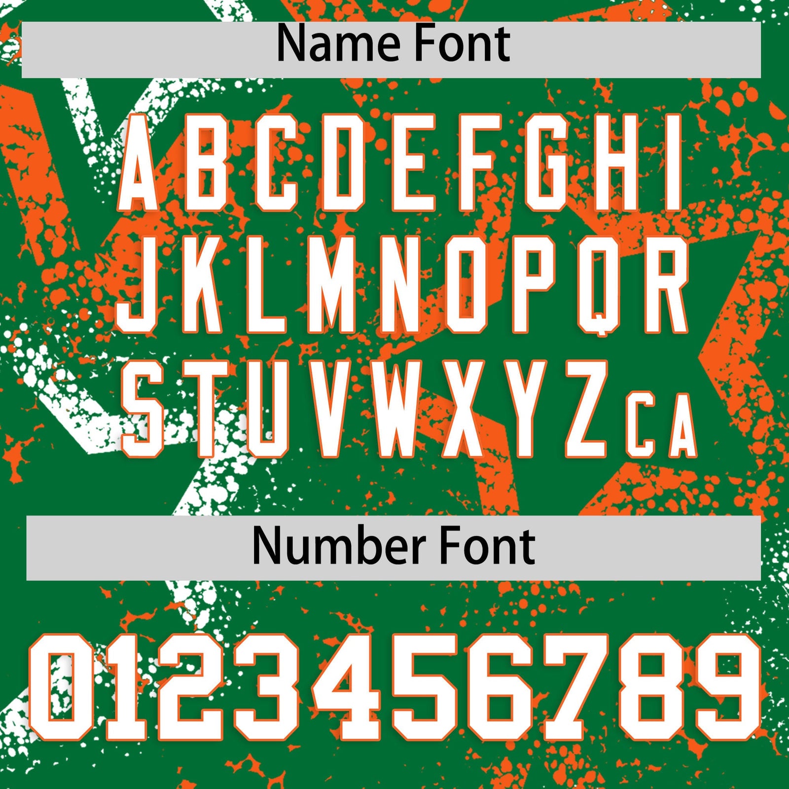 Custom Kelly Green White Orange Star-Shaped Ink Texture Graffiti Pattern Baseball Jersey | Sublimation Printed & Stitched,Add Name and Numbern,Perfect for Parties,Perfect for Training | KXKSHOP