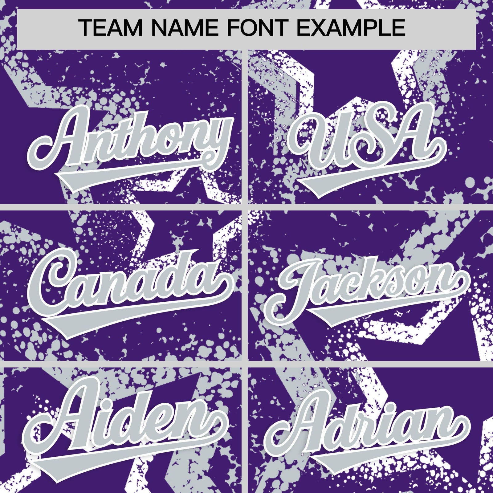 Custom Purple White Silver Star-Shaped Ink Texture Graffiti Pattern Baseball Jersey | Sublimation Printed & Stitched,Add Name and Numbern,Perfect for Parties,Perfect for Training | KXKSHOP