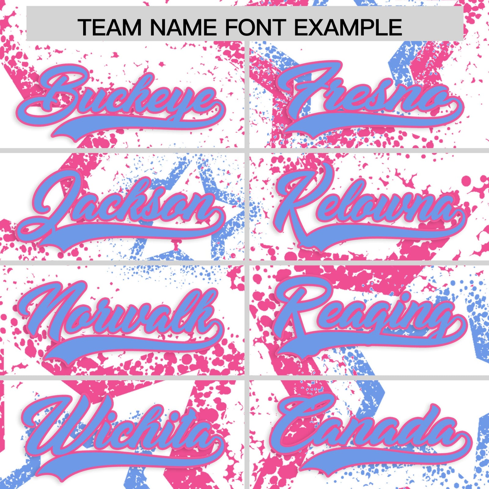 Custom White Pink Light Blue Star-Shaped Ink Texture Graffiti Pattern Baseball Jersey | Sublimation Printed & Stitched,Add Name and Numbern,Perfect for Parties,Perfect for Training | KXKSHOP