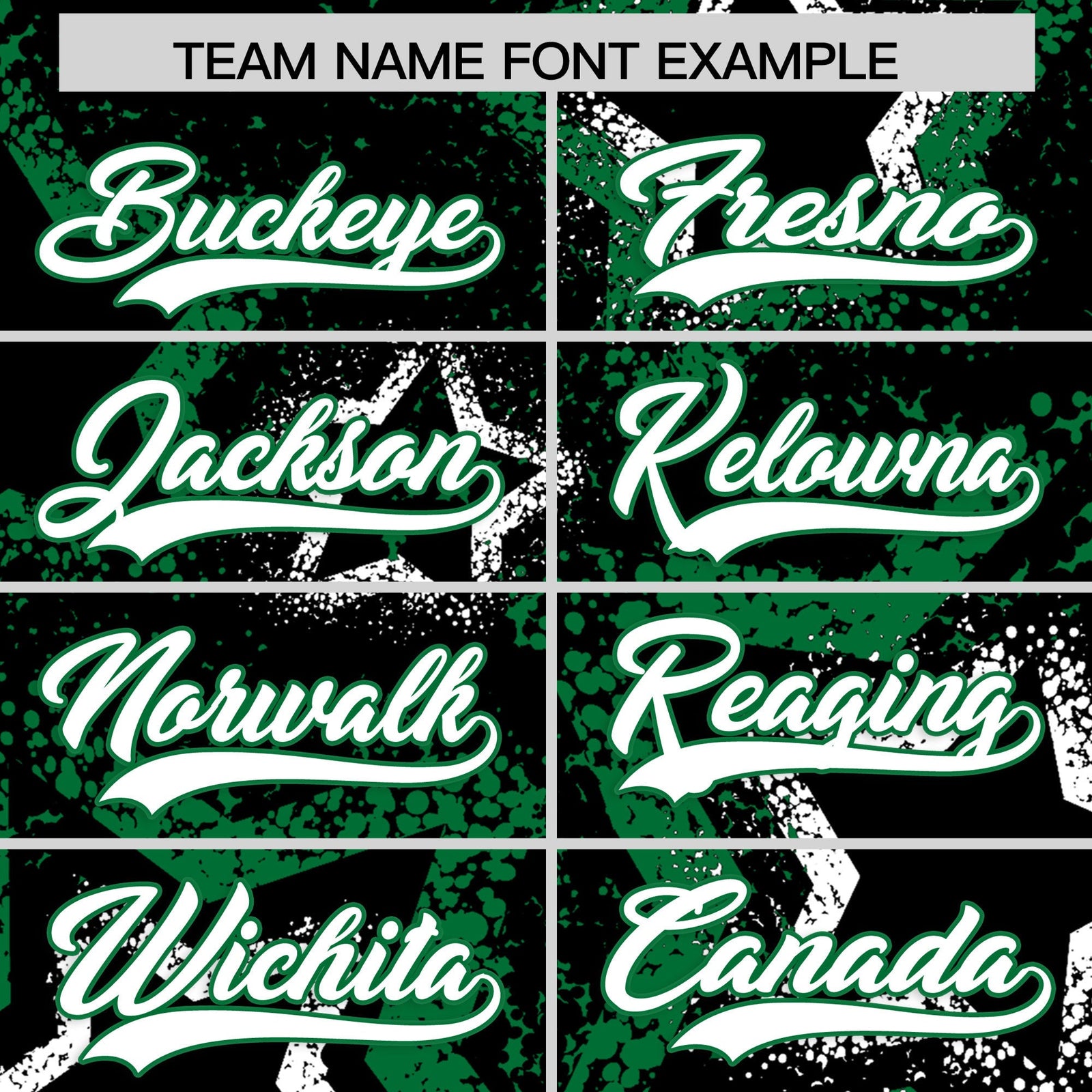 Custom Black White Kelly Green Star-Shaped Ink Texture Graffiti Pattern Baseball Jersey | Sublimation Printed & Stitched,Add Name and Numbern,Perfect for Parties,Perfect for Training | KXKSHOP