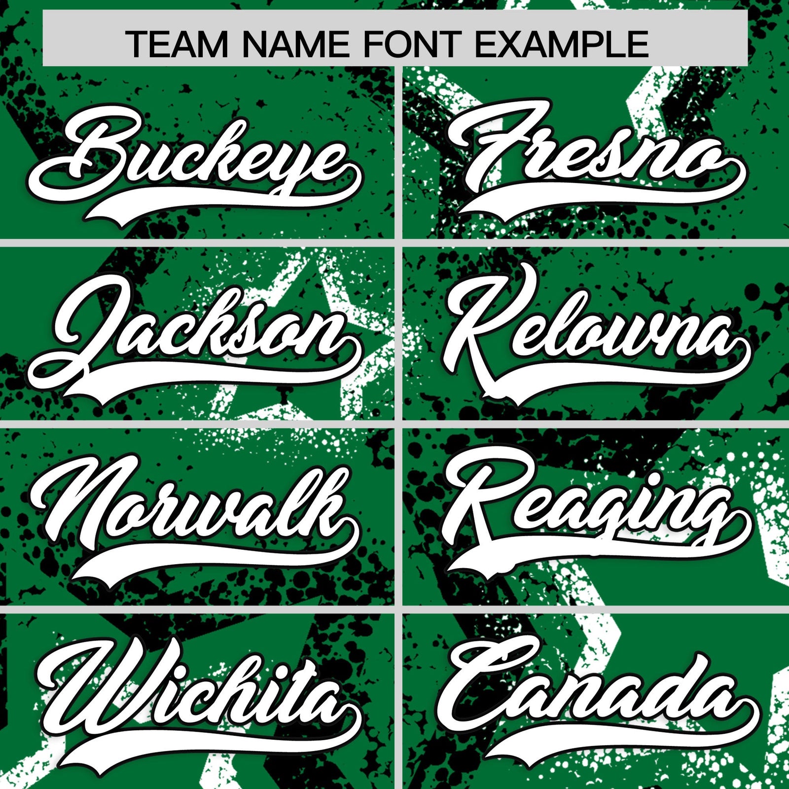 Custom Kelly Green White Star-Shaped Ink Texture Graffiti Pattern Baseball Jersey | Sublimation Printed & Stitched,Add Name and Numbern,Perfect for Parties,Perfect for Training | KXKSHOP