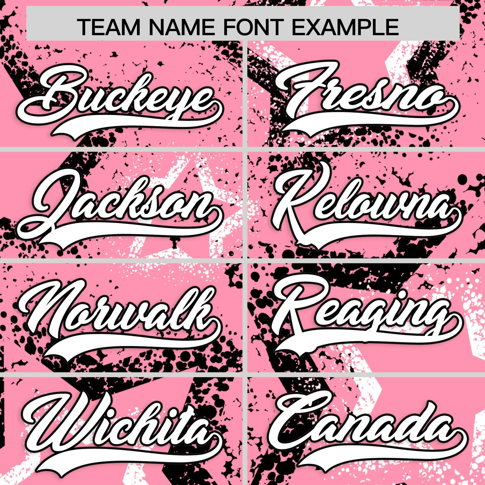Custom Light Pink White Black Star-Shaped Ink Texture Graffiti Pattern Baseball Jersey | Sublimation Printed & Stitched,Add Name and Numbern,Perfect for Parties,Perfect for Training | KXKSHOP