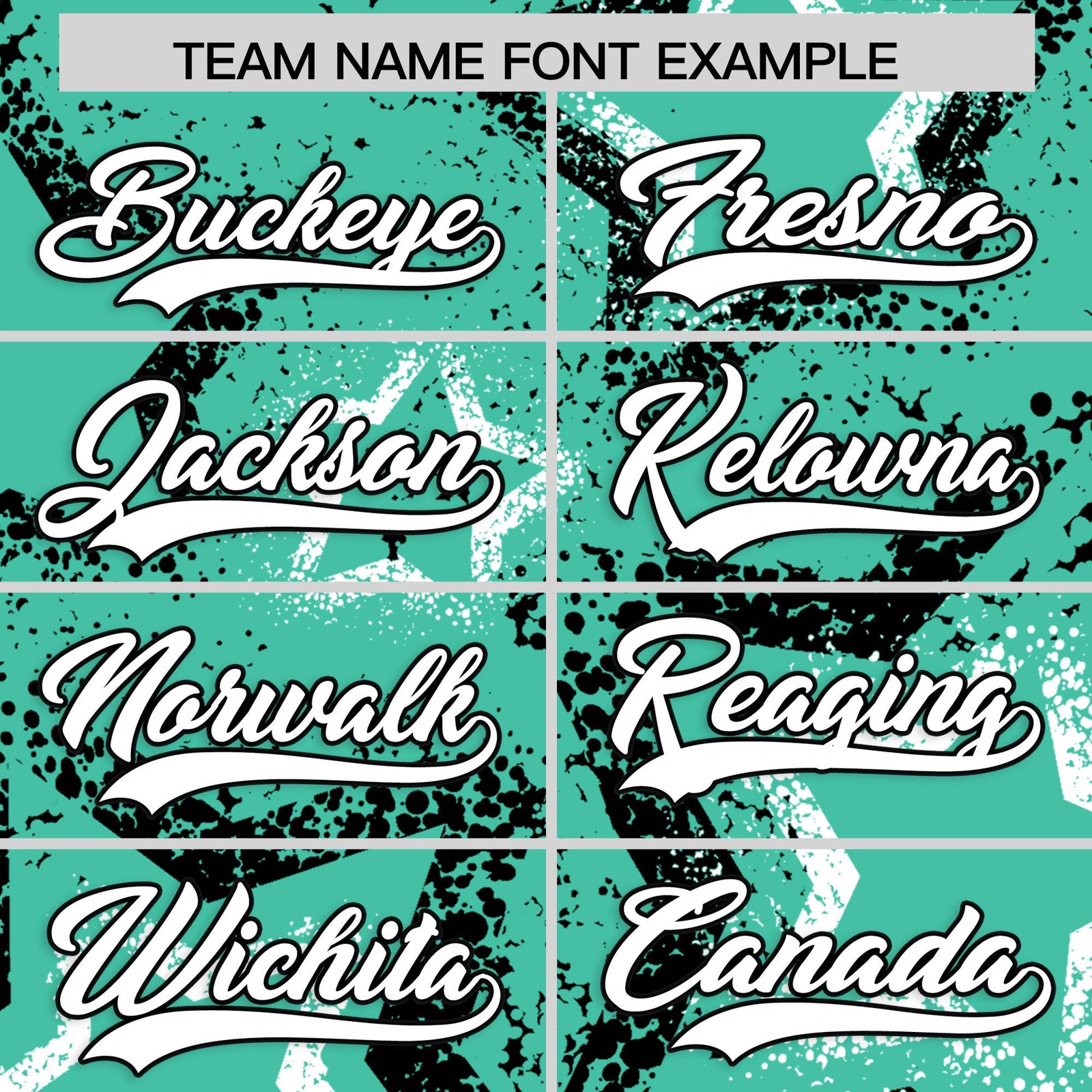 Custom Bright Green White Black Star-Shaped Ink Texture Graffiti Pattern Baseball Jersey | Sublimation Printed & Stitched,Add Name and Numbern,Perfect for Parties,Perfect for Training | KXKSHOP