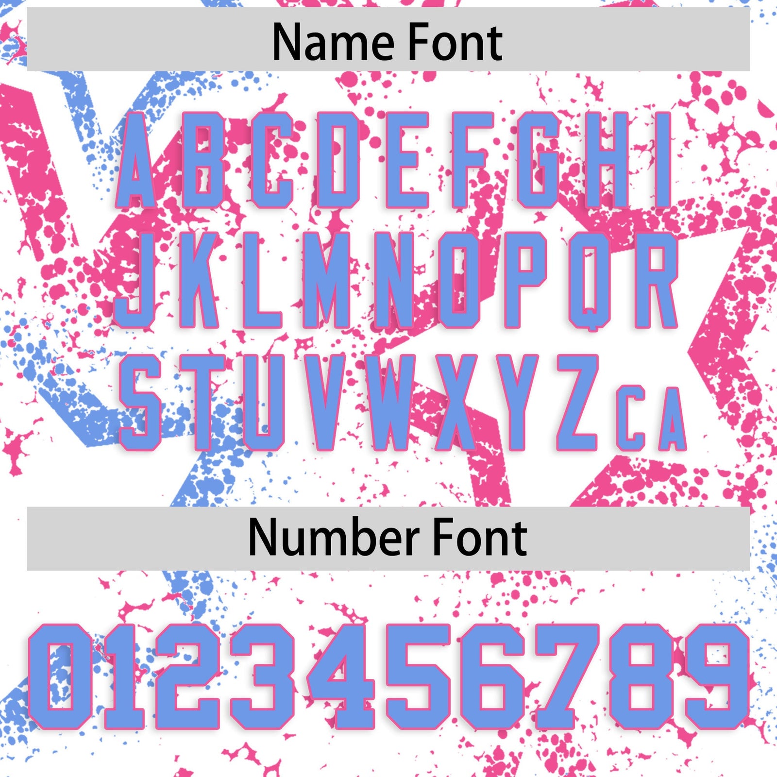 Custom White Pink Light Blue Star-Shaped Ink Texture Graffiti Pattern Baseball Jersey | Sublimation Printed & Stitched,Add Name and Numbern,Perfect for Parties,Perfect for Training | KXKSHOP