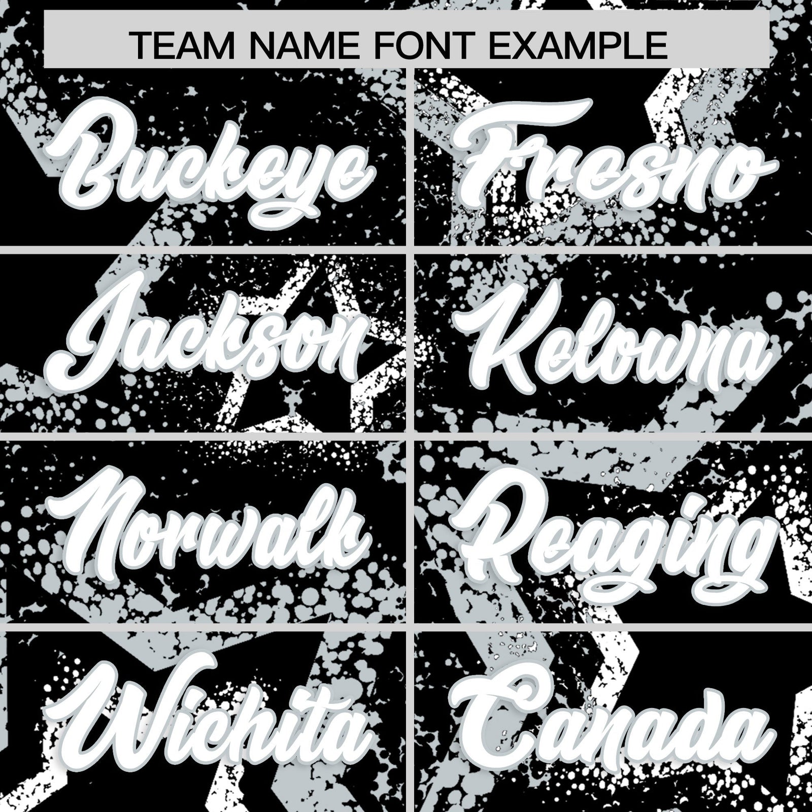 Custom Black White Silver Star-Shaped Ink Texture Graffiti Pattern Baseball Jersey | Sublimation Printed & Stitched,Add Name and Numbern,Perfect for Parties,Perfect for Training | KXKSHOP