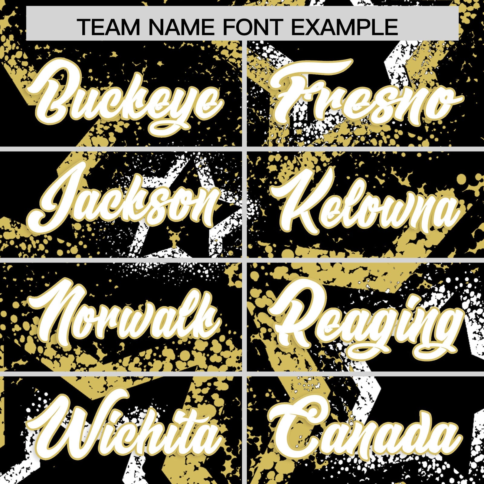 Custom Black White Old Gold Star-Shaped Ink Texture Graffiti Pattern Baseball Jersey | Sublimation Printed & Stitched,Add Name and Numbern,Perfect for Parties,Perfect for Training | KXKSHOP