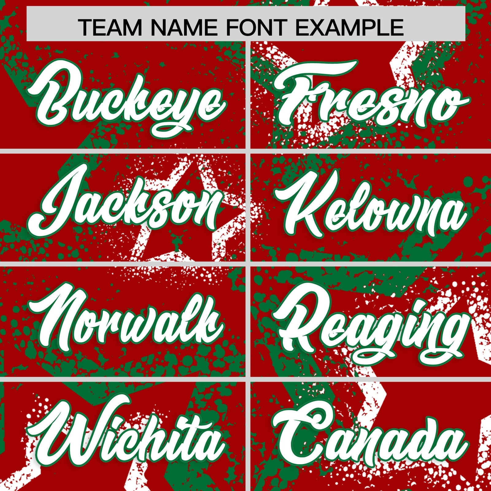 Custom Red White Kelly Green Star-Shaped Ink Texture Graffiti Pattern Baseball Jersey | Sublimation Printed & Stitched,Add Name and Numbern,Perfect for Parties,Perfect for Training | KXKSHOP