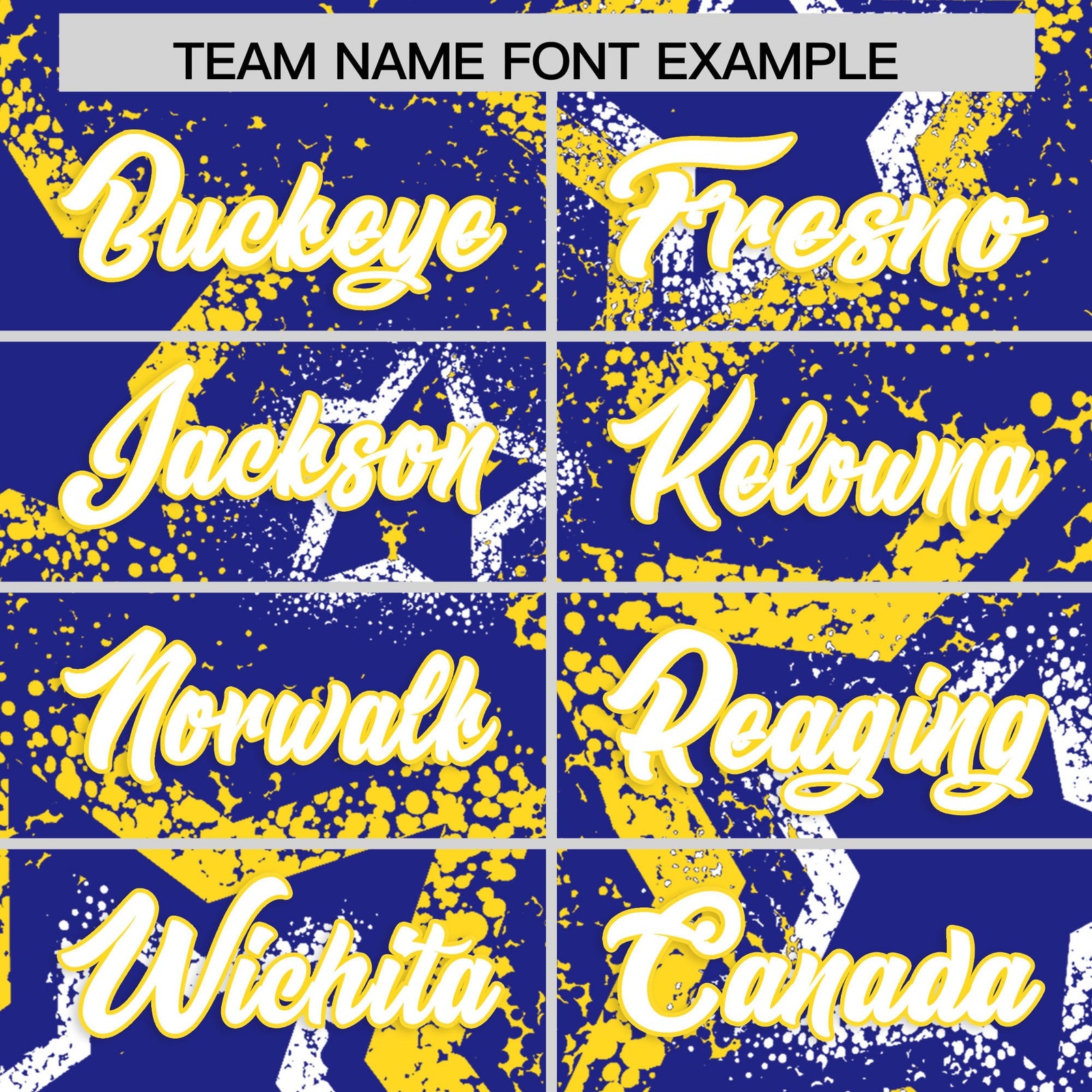 Custom Royal Blue White Gold Star-Shaped Ink Texture Graffiti Pattern Baseball Jersey | Sublimation Printed & Stitched,Add Name and Numbern,Perfect for Parties,Perfect for Training | KXKSHOP