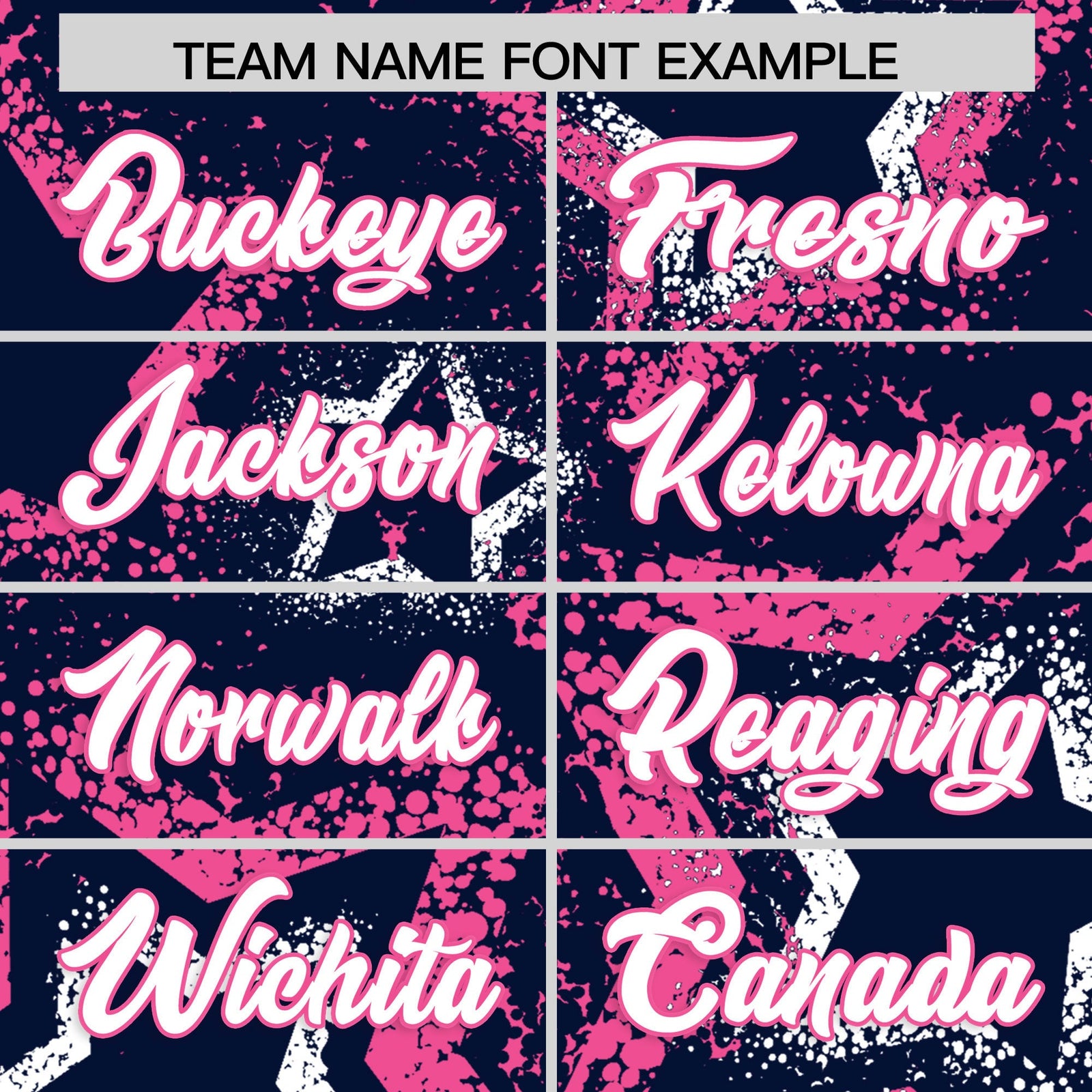 Custom Navy White Pink Star-Shaped Ink Texture Graffiti Pattern Baseball Jersey | Sublimation Printed & Stitched,Add Name and Numbern,Perfect for Parties,Perfect for Training | KXKSHOP