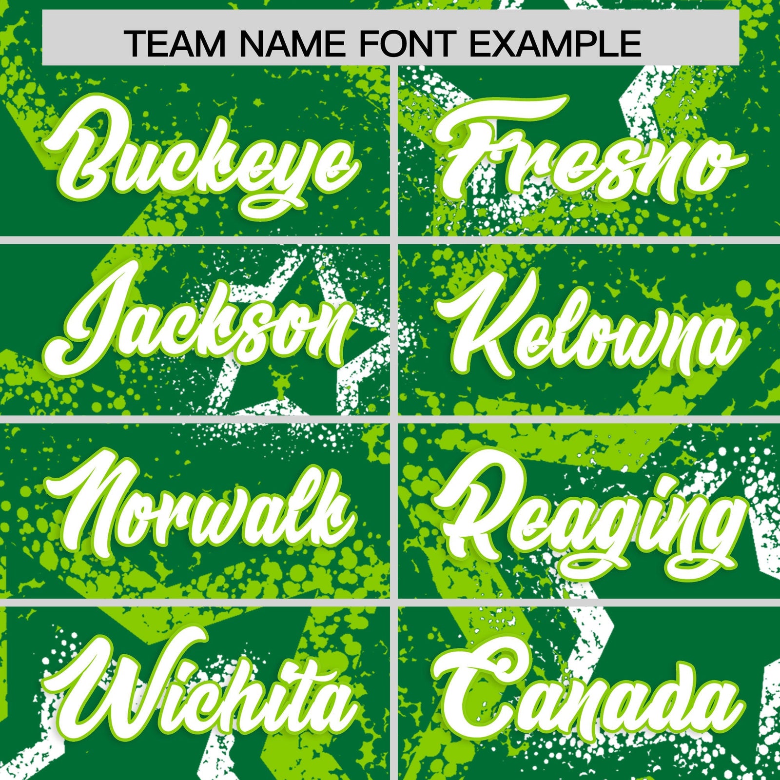 Custom Kelly Green White Neon Green Star-Shaped Ink Texture Graffiti Pattern Baseball Jersey | Sublimation Printed & Stitched,Add Name and Numbern,Perfect for Parties,Perfect for Training | KXKSHOP