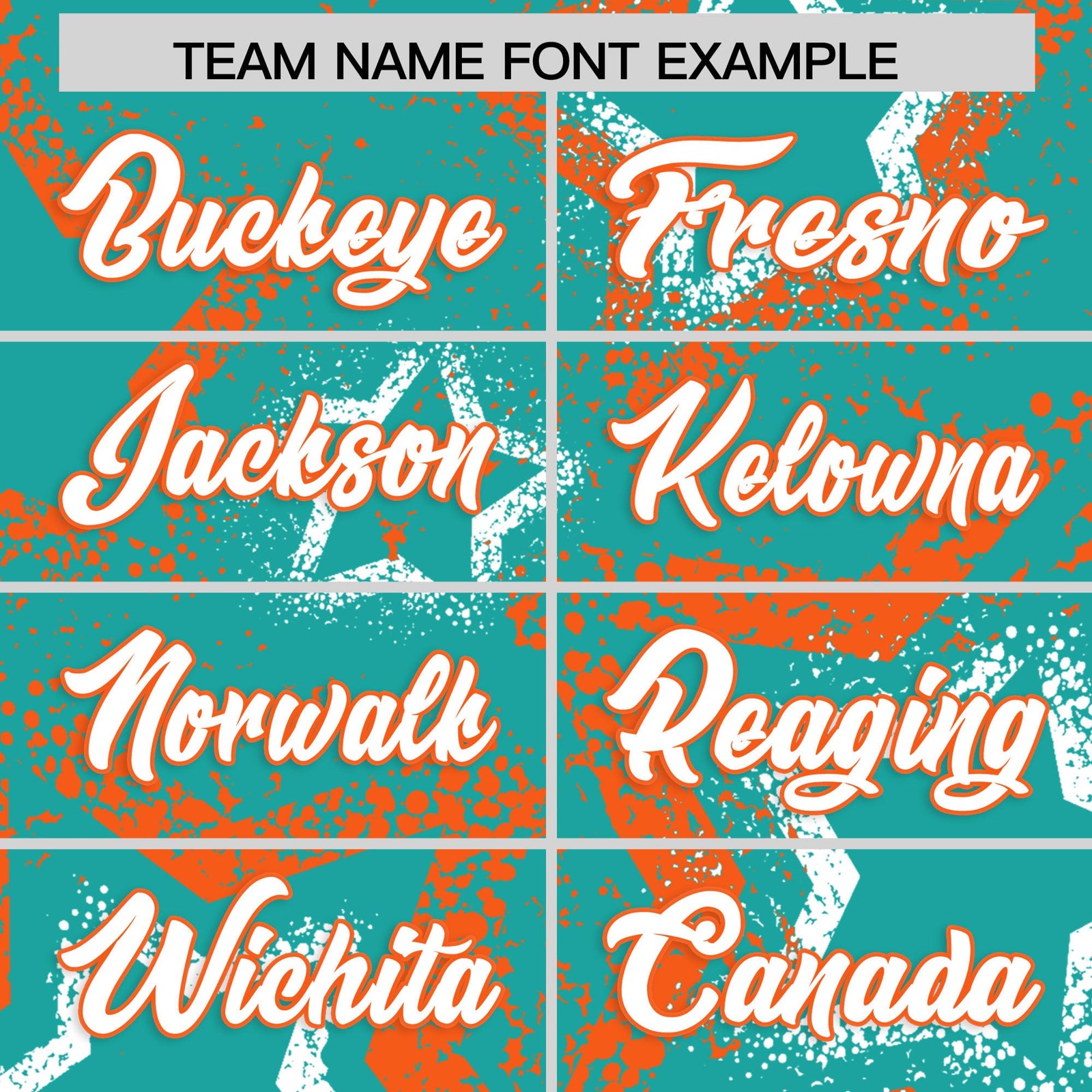 Custom Aqua White Orange Star-Shaped Ink Texture Graffiti Pattern Baseball Jersey | Sublimation Printed & Stitched,Add Name and Numbern,Perfect for Parties,Perfect for Training | KXKSHOP