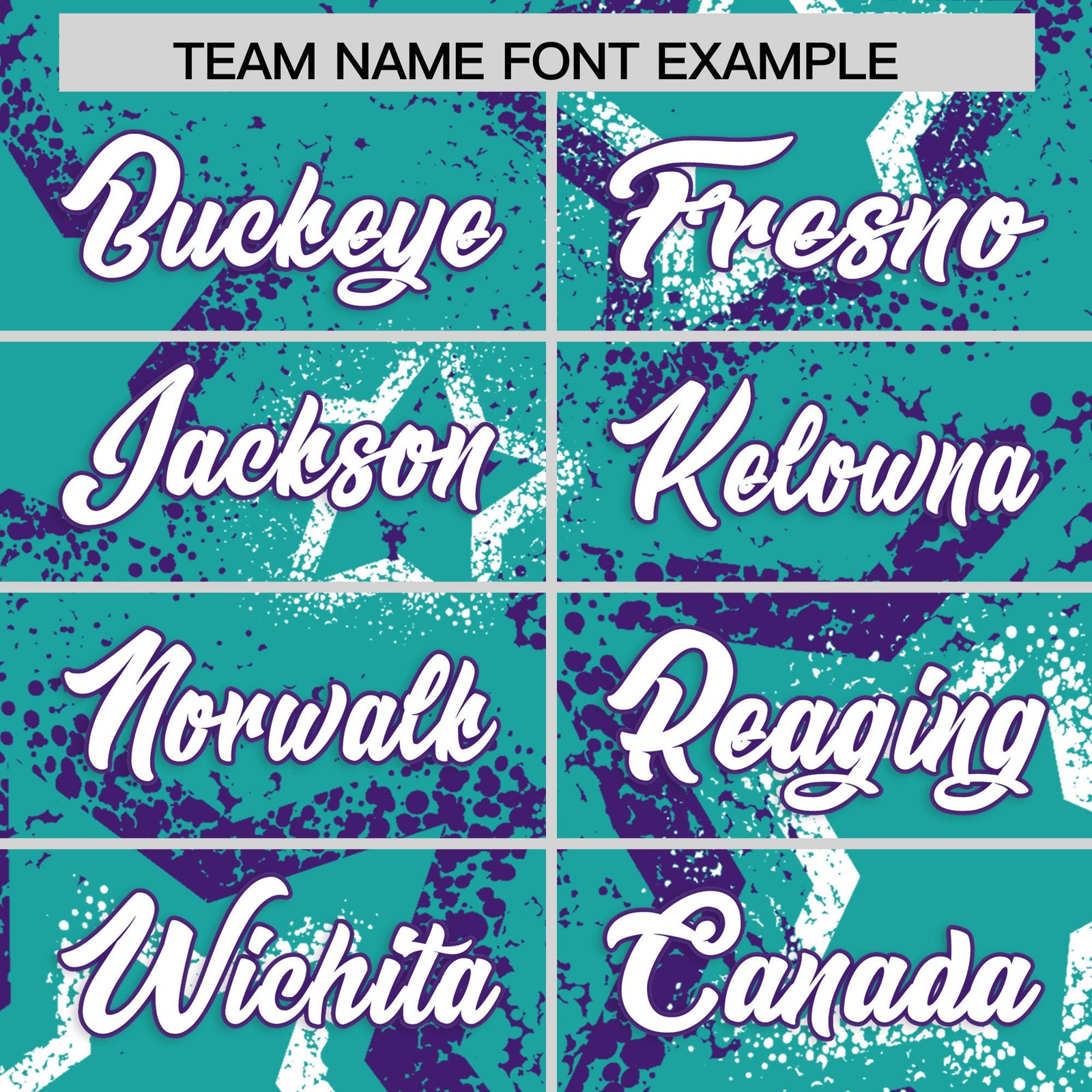 Custom Aqua White Purple Star-Shaped Ink Texture Graffiti Pattern Baseball Jersey | Sublimation Printed & Stitched,Add Name and Numbern,Perfect for Parties,Perfect for Training | KXKSHOP