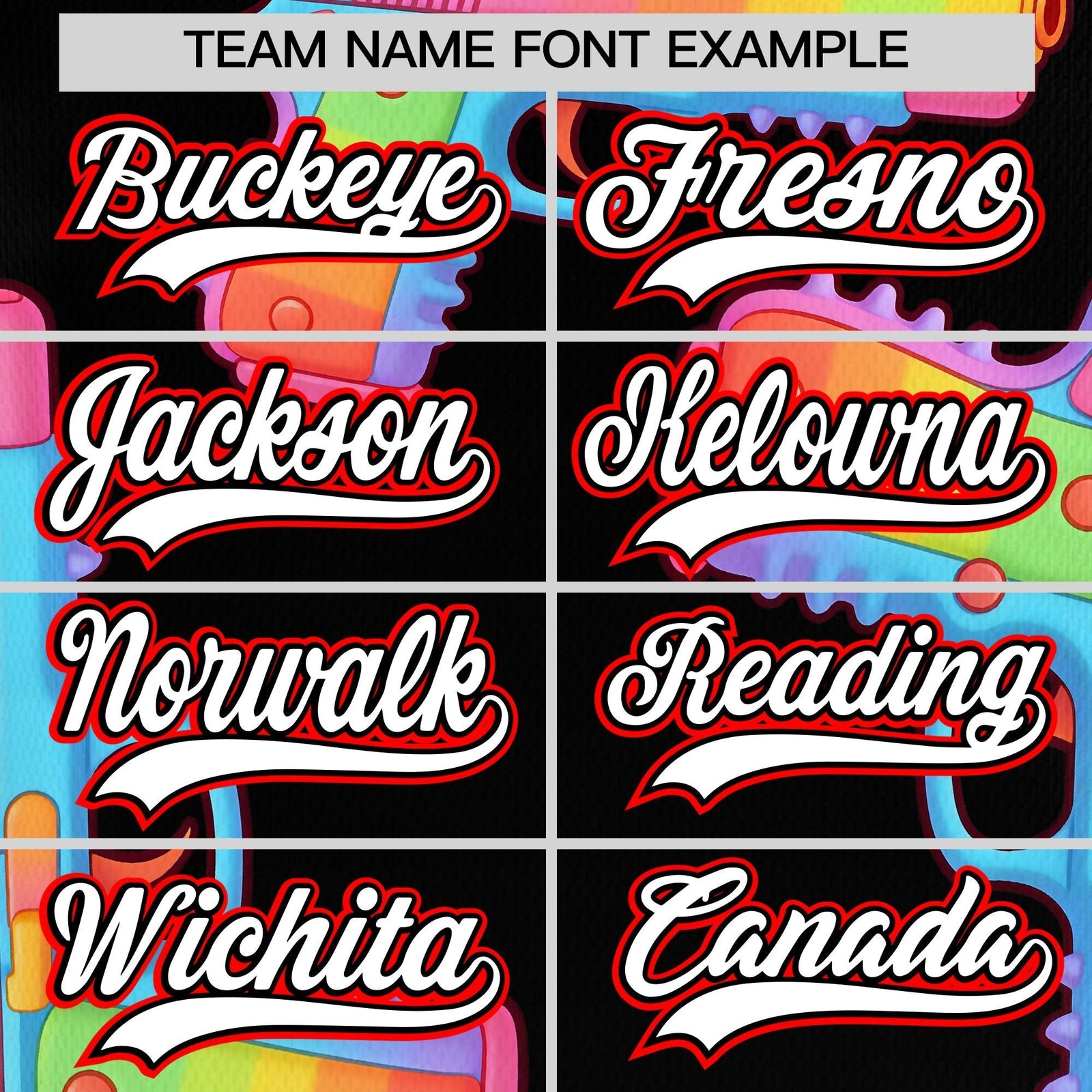 Custom Youth Baseball Jersey Black White Sugar-Coated Firepower Graffiti Pattern Street Style