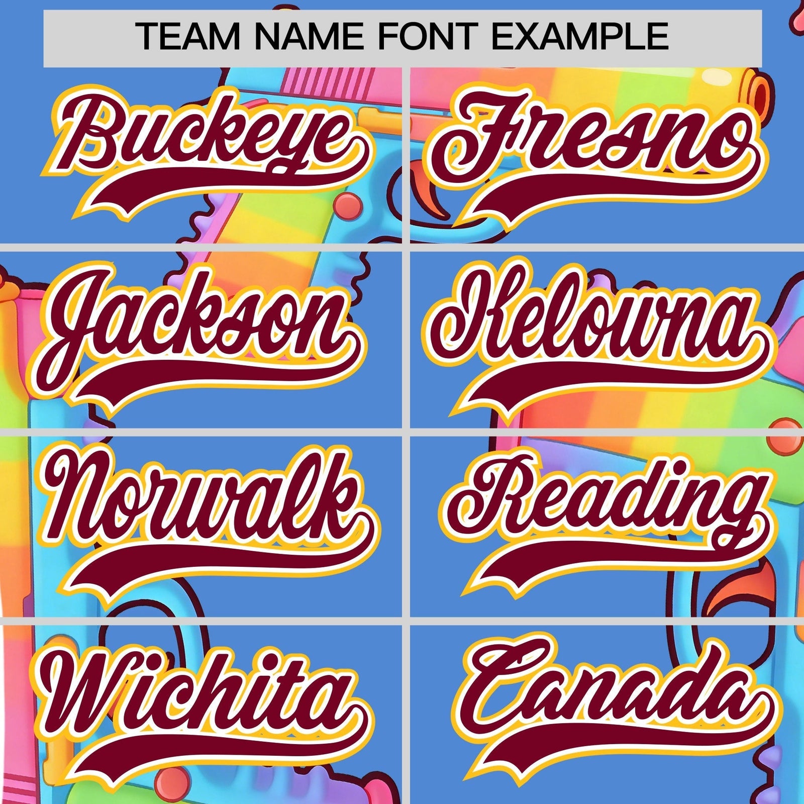 Custom Youth Baseball Jersey Powder Blue Crimson Sugar-Coated Firepower Graffiti Pattern Street Style