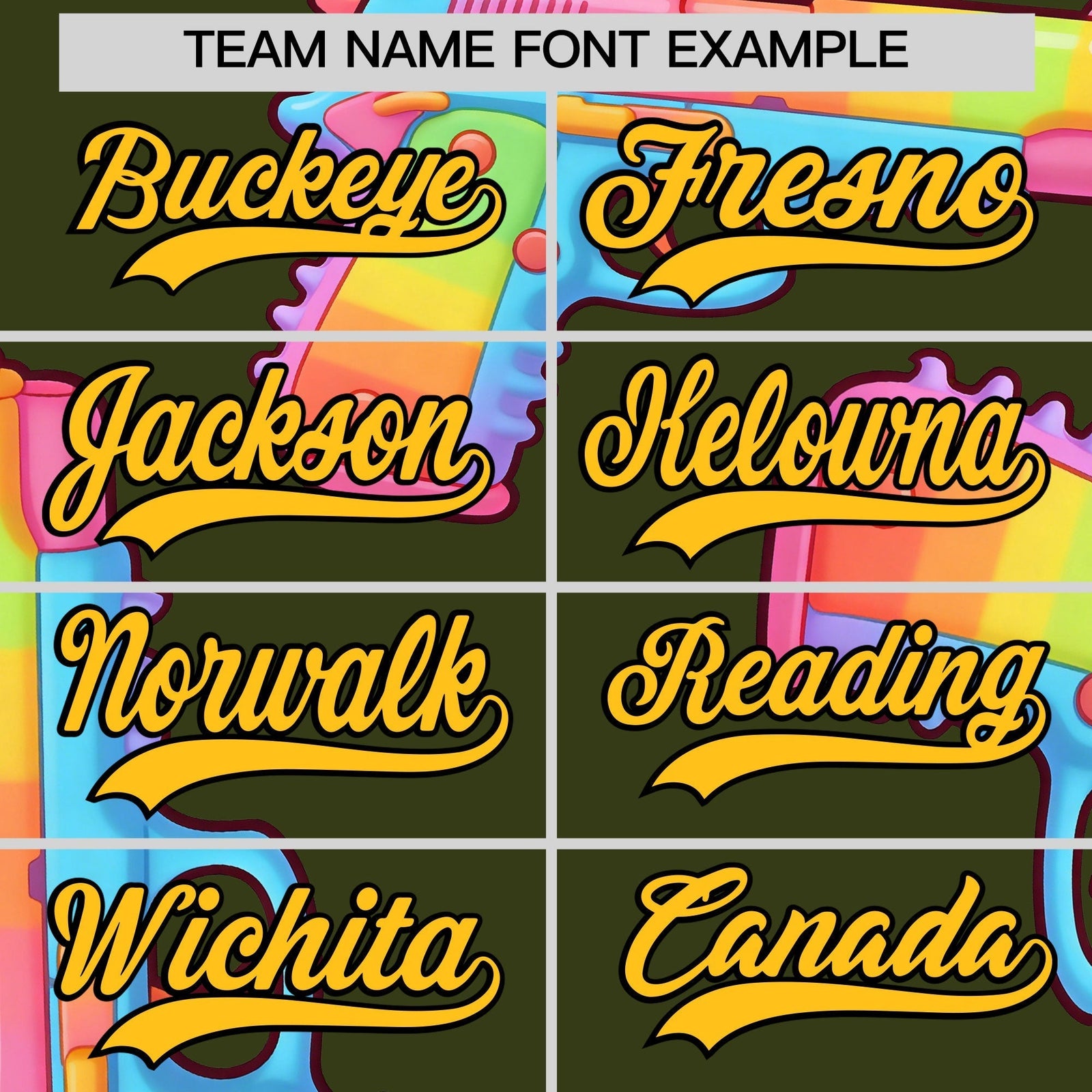 Custom Youth Baseball Jersey Olive Yellow Sugar-Coated Firepower Graffiti Pattern Street Style