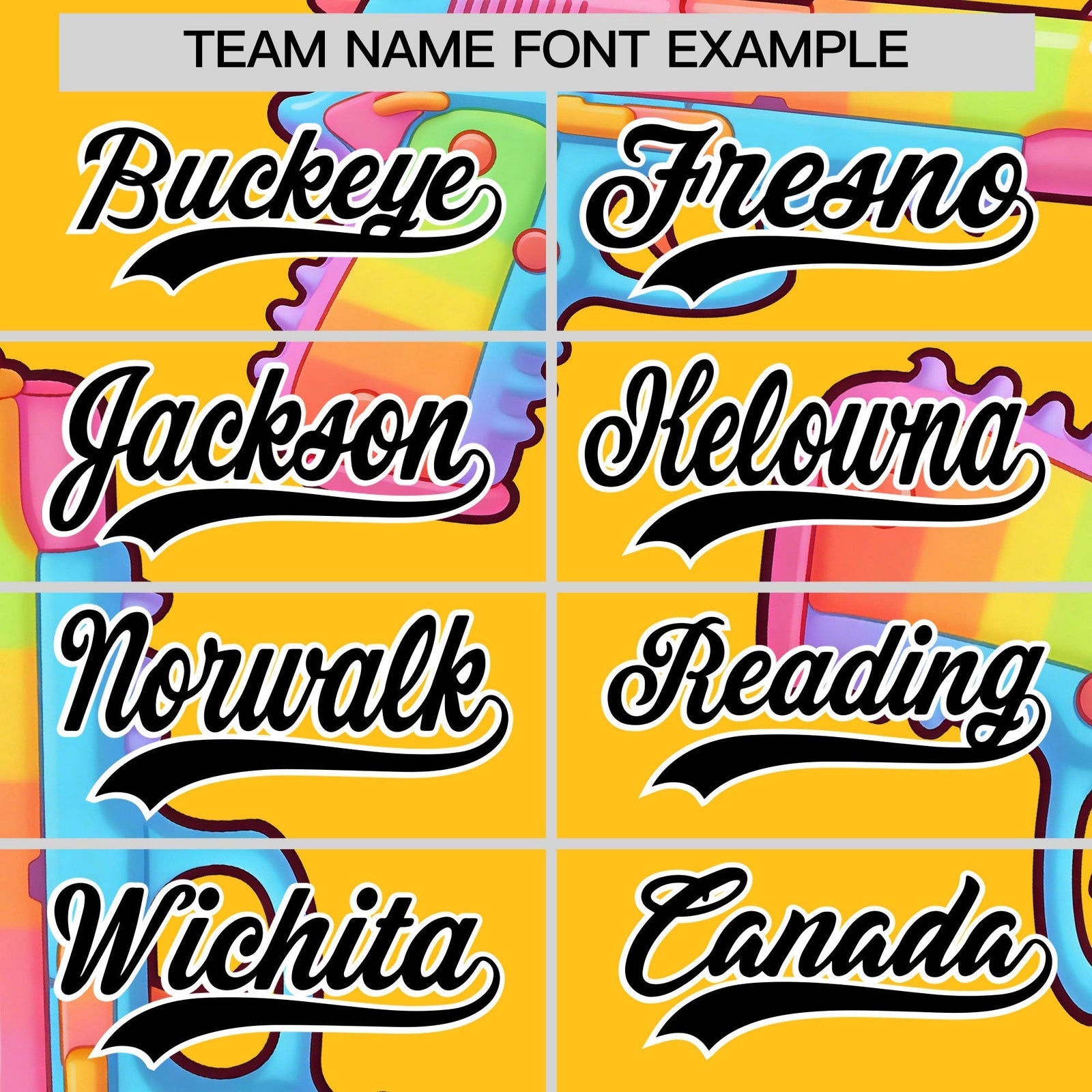 Custom Youth Baseball Jersey Yellow Black Sugar-Coated Firepower Graffiti Pattern Hip-hop