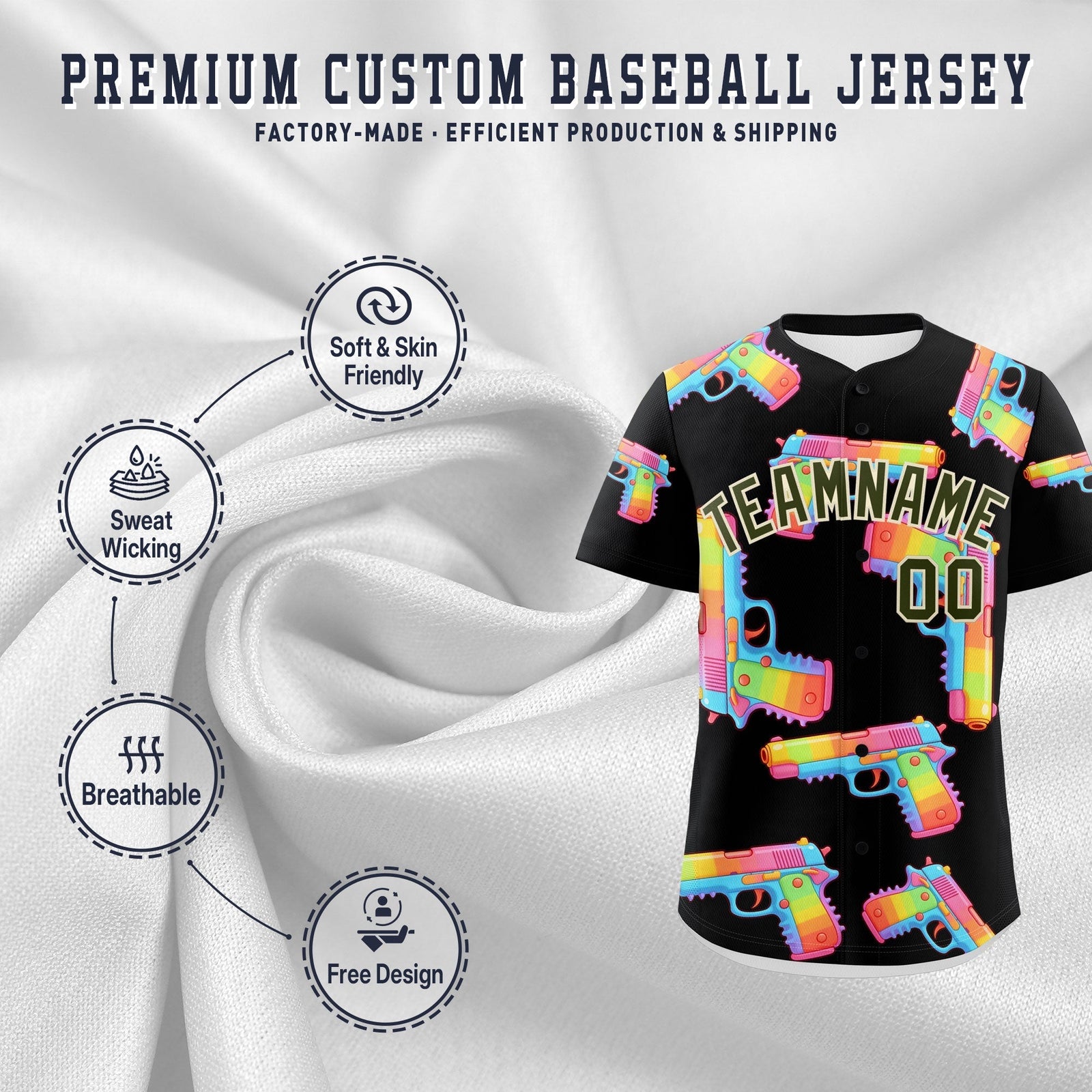 Custom Youth Baseball Jersey Black Olive Sugar-Coated Firepower Graffiti Pattern Urban Fashion