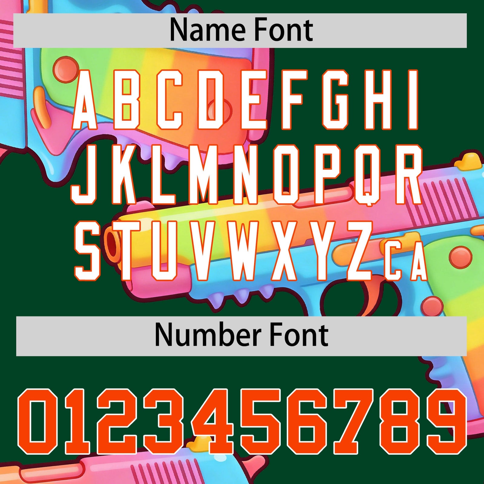 Custom Youth Baseball Jersey Dark Green Orange Sugar-Coated Firepower Graffiti Pattern Hip-hop