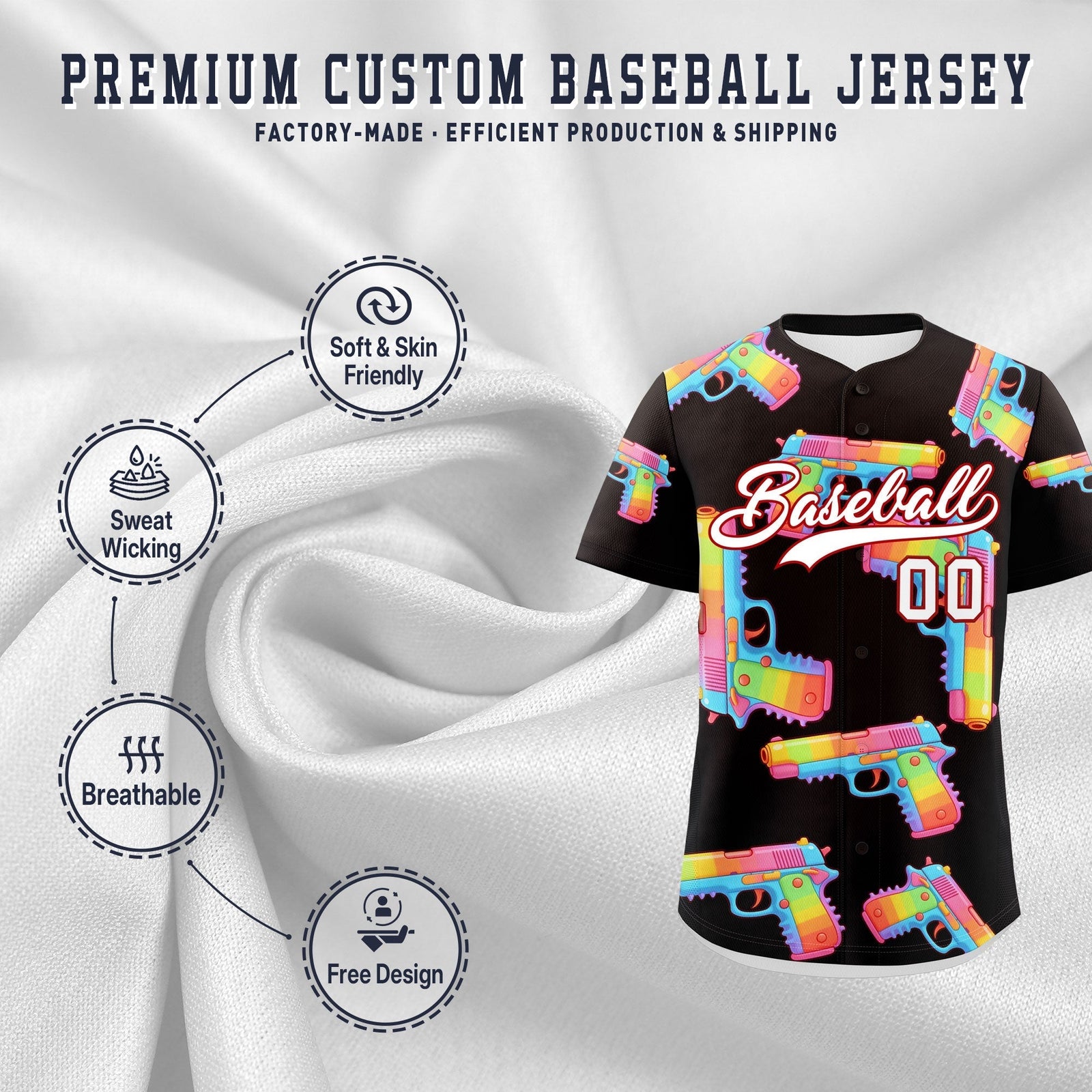 Custom Youth Baseball Jersey Brown White Sugar-Coated Firepower Graffiti Pattern Street Style