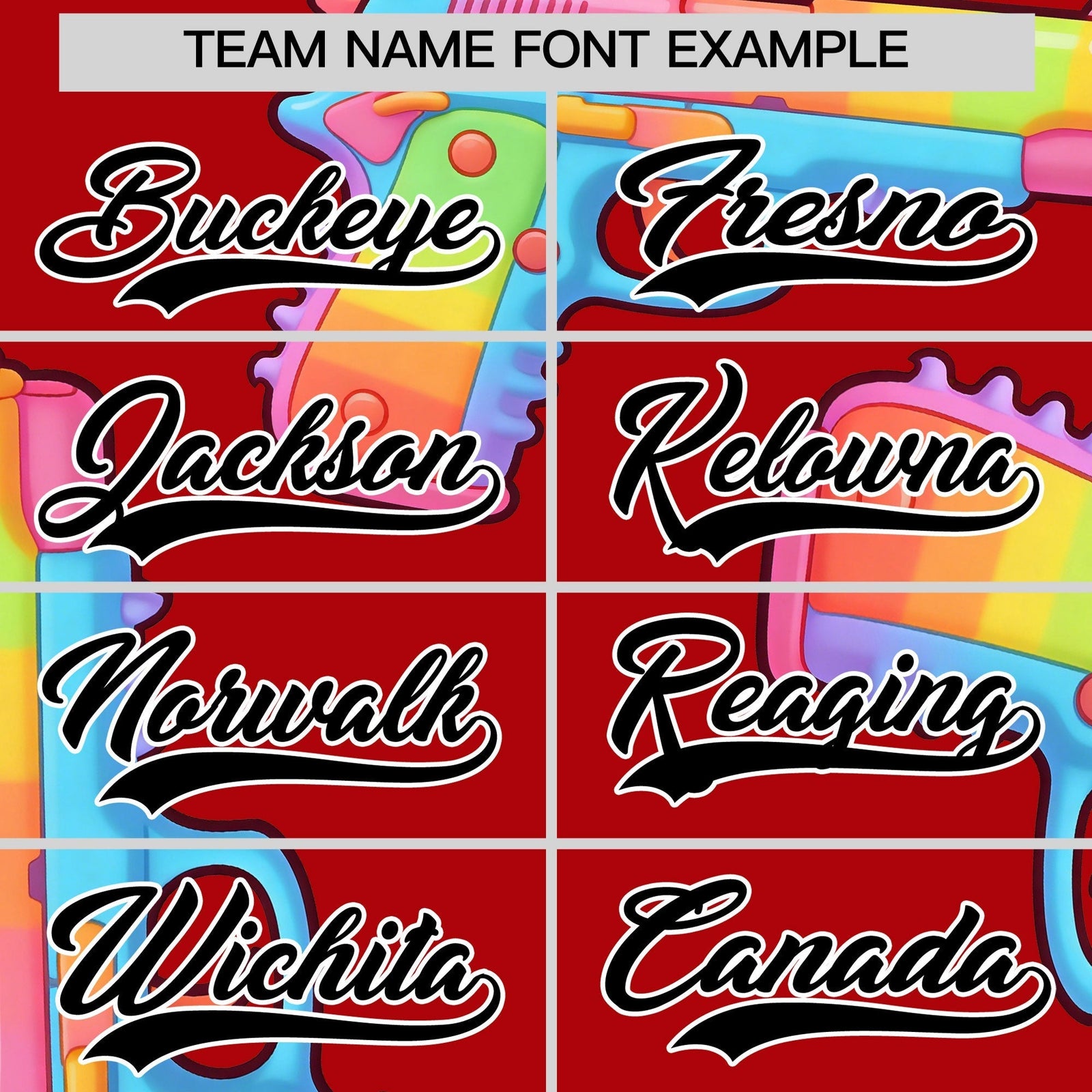 Custom Youth Baseball Jersey Red Black Sugar-Coated Firepower Graffiti Pattern Street Style