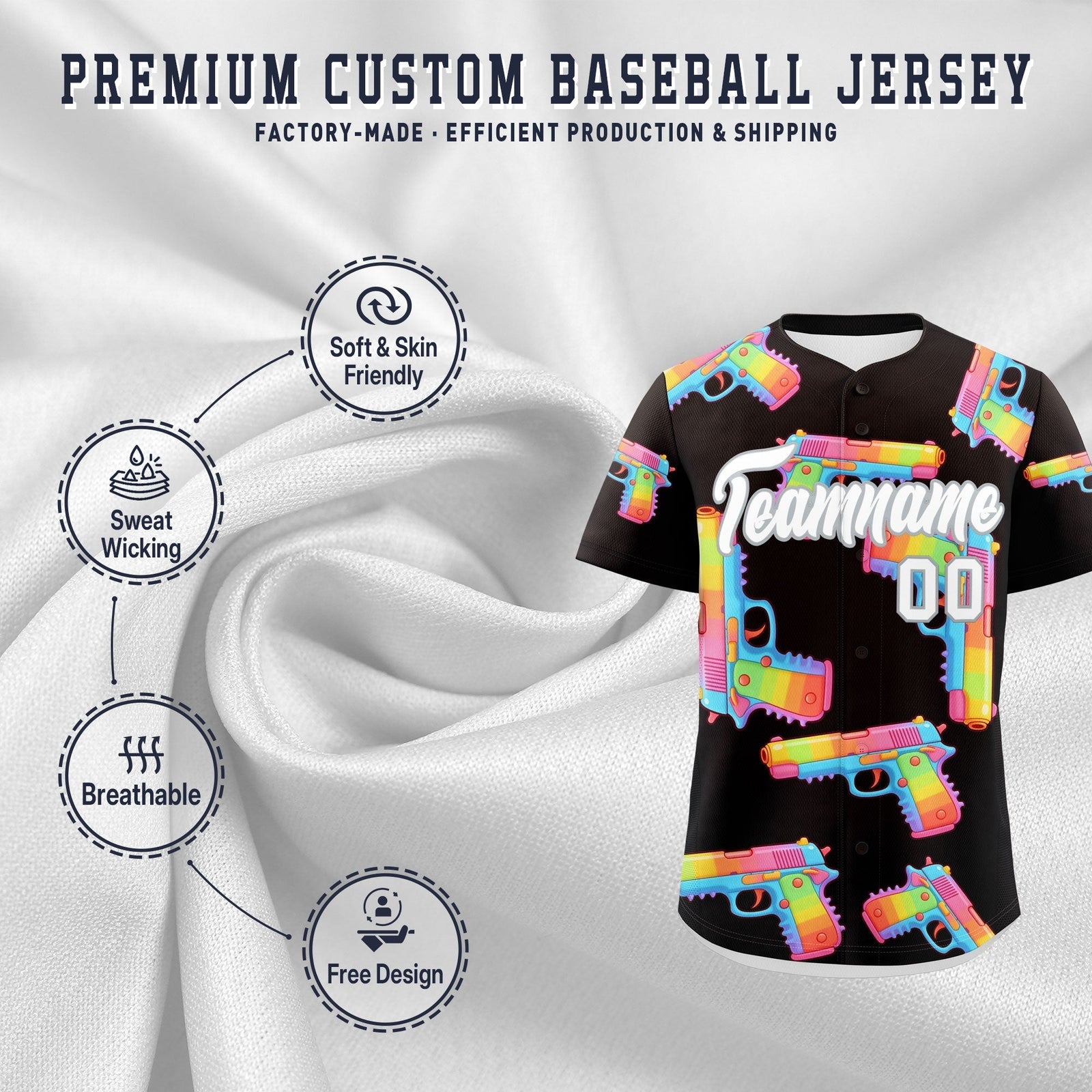 Custom Youth Baseball Jersey Brown White Sugar-Coated Firepower Graffiti Pattern Urban Fashion