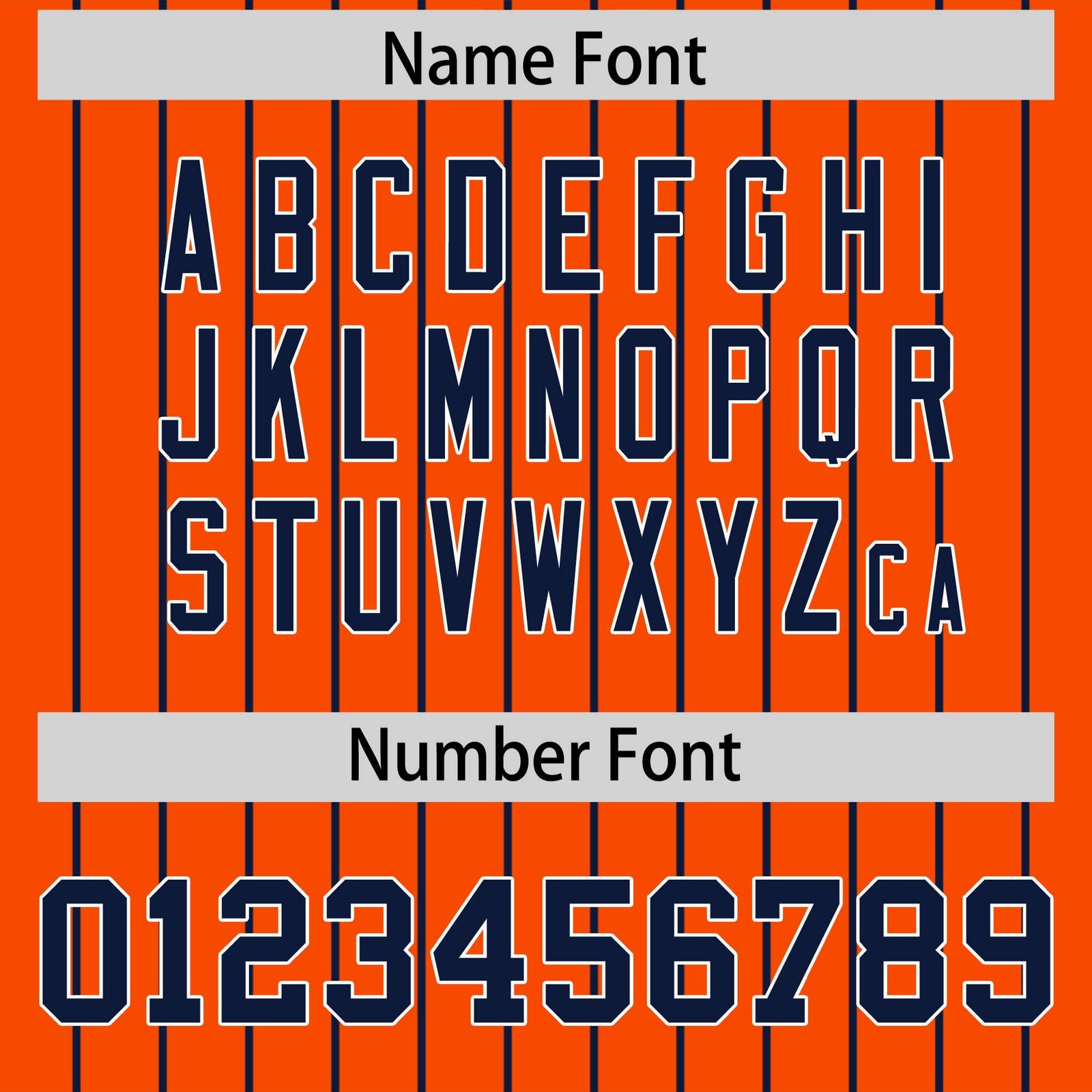 Custom Navy Orange Pinstripe Personalized Two-Tone Authentic Baseball Jersey