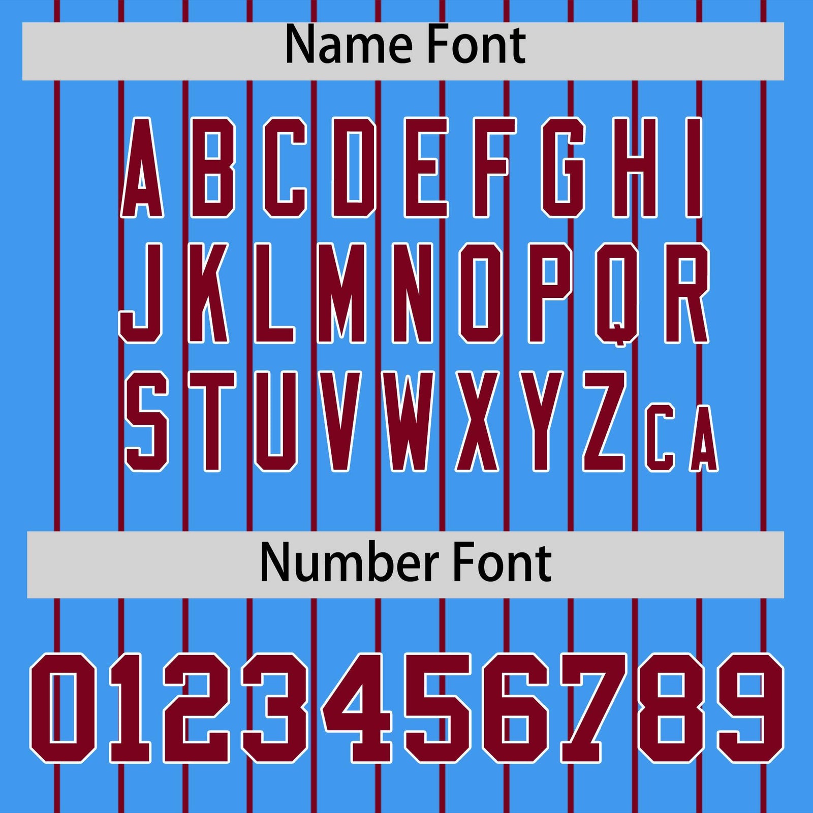 Custom Crimson Powder Blue Pinstripe Personalized Two-Tone Authentic Baseball Jersey