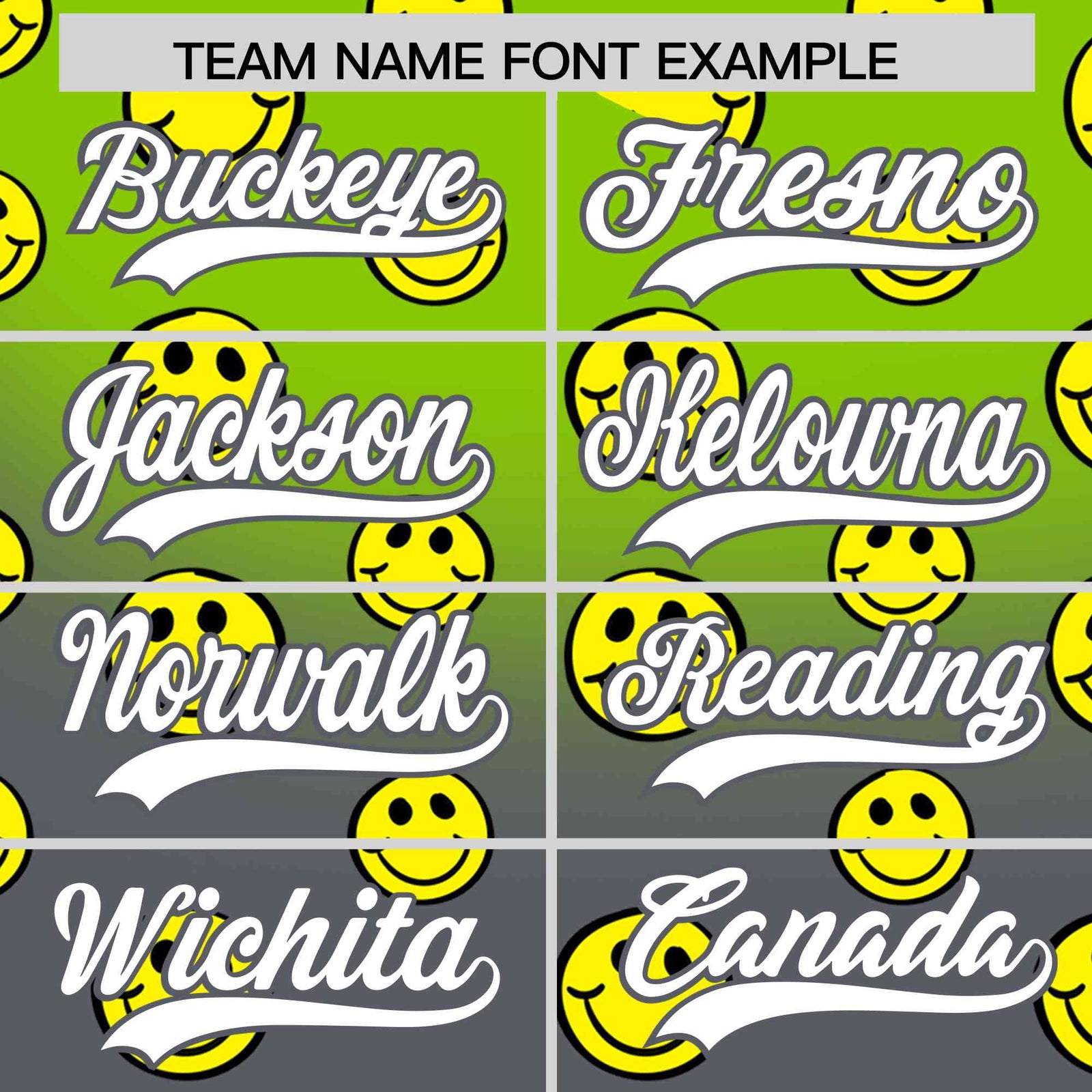 Custom Neon Green Dark Gray Graffiti Gradient Pattern Authentic Smile Baseball Jersey