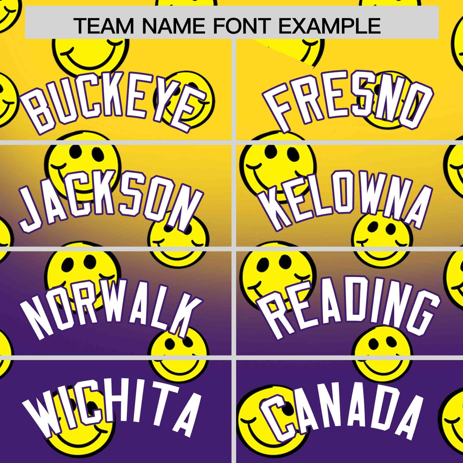 Custom Gold Purple Graffiti Gradient Pattern Authentic Smile Baseball Jersey