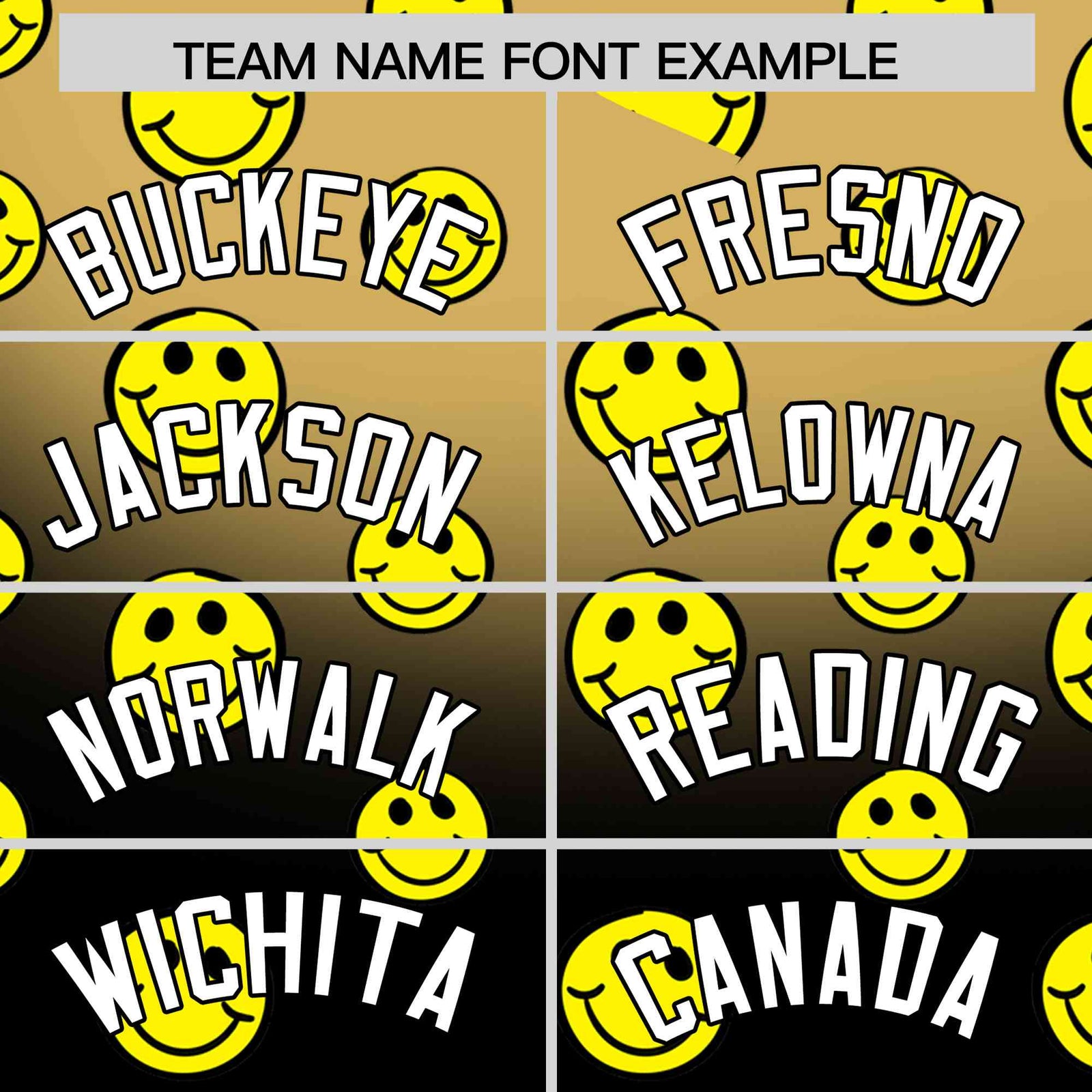 Custom Old Gold Black Graffiti Gradient Pattern Authentic Smile Baseball Jersey