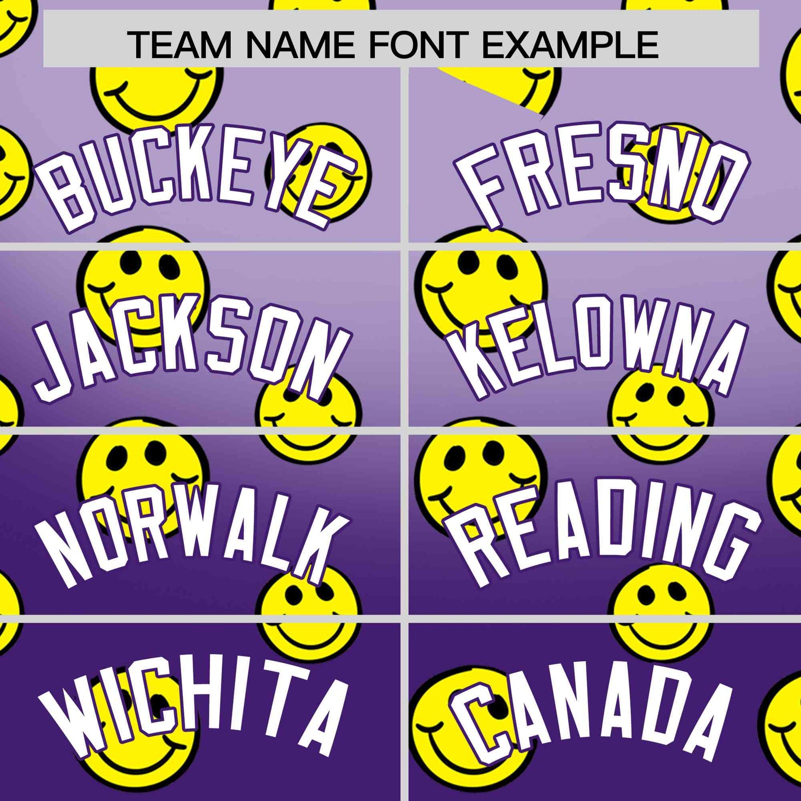 Custom Light Purple Purple Graffiti Gradient Pattern Authentic Smile Baseball Jersey