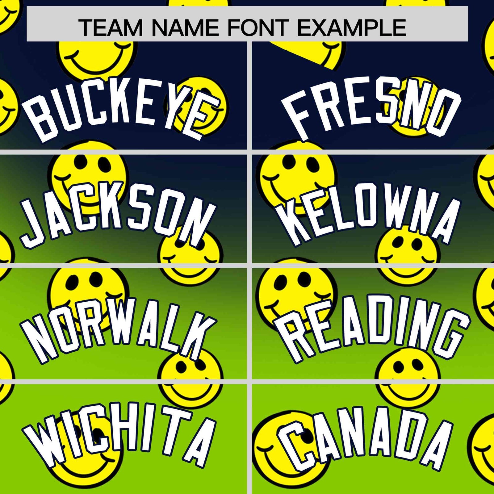 Custom Navy Neon Green Graffiti Gradient Pattern Authentic Smile Baseball Jersey