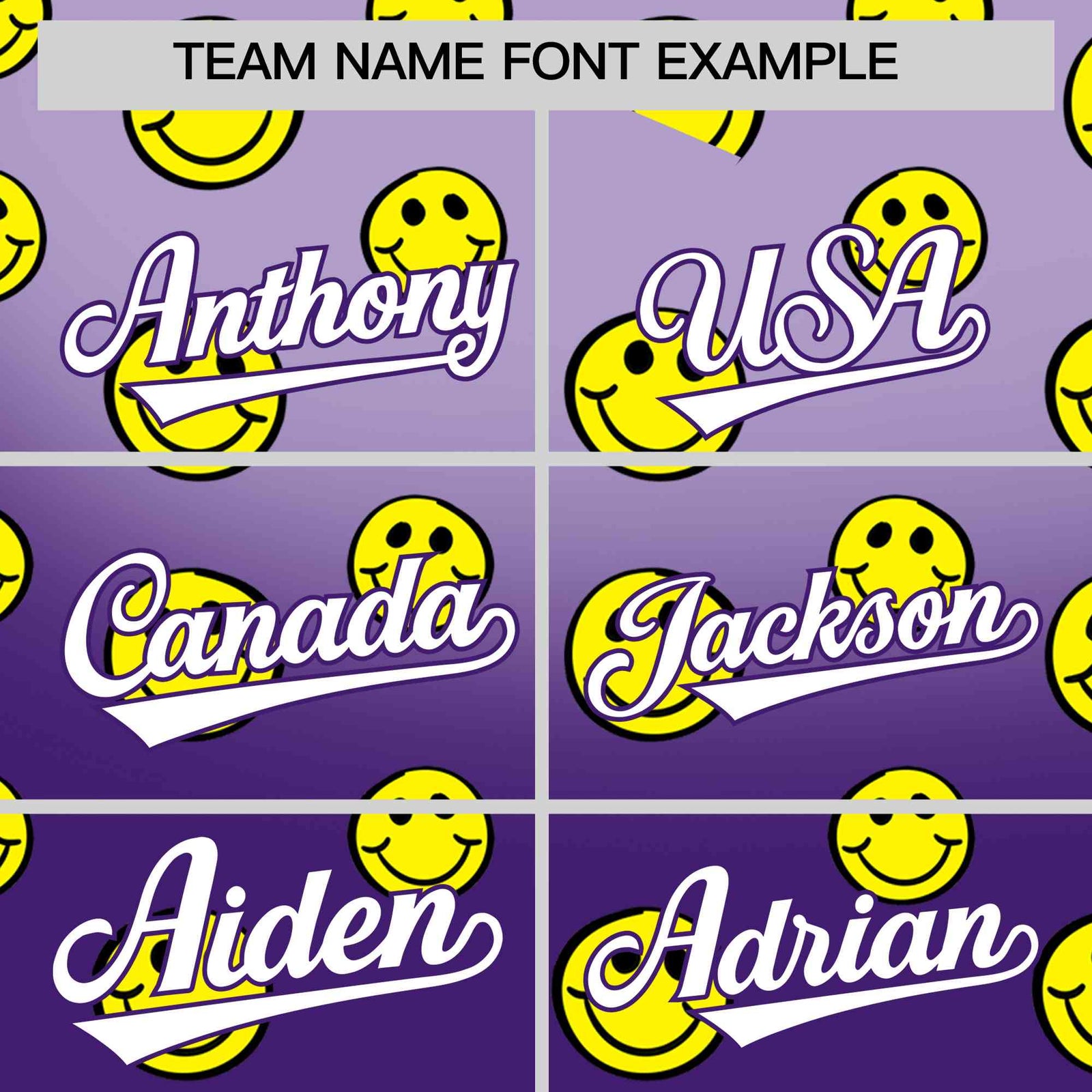 Custom Light Purple Purple Graffiti Gradient Pattern Authentic Smile Baseball Jersey