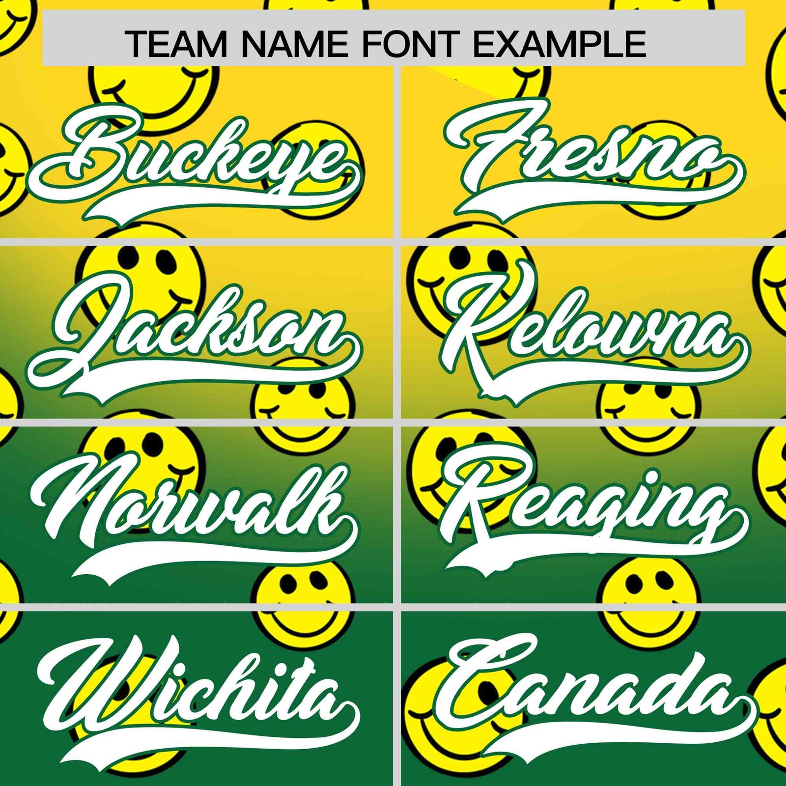 Custom Gold Kelly Green Graffiti Gradient Pattern Authentic Smile Baseball Jersey