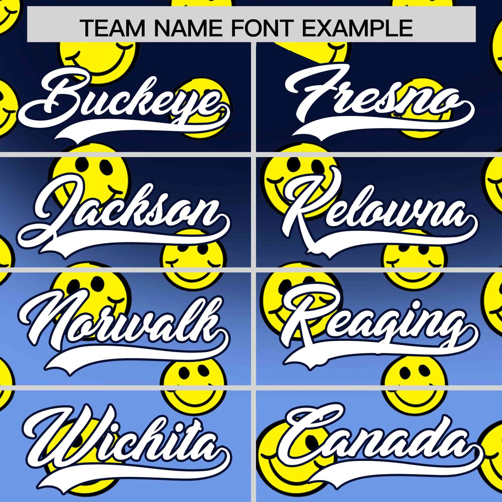 Custom Navy Light Blue Graffiti Gradient Pattern Authentic Smile Baseball Jersey