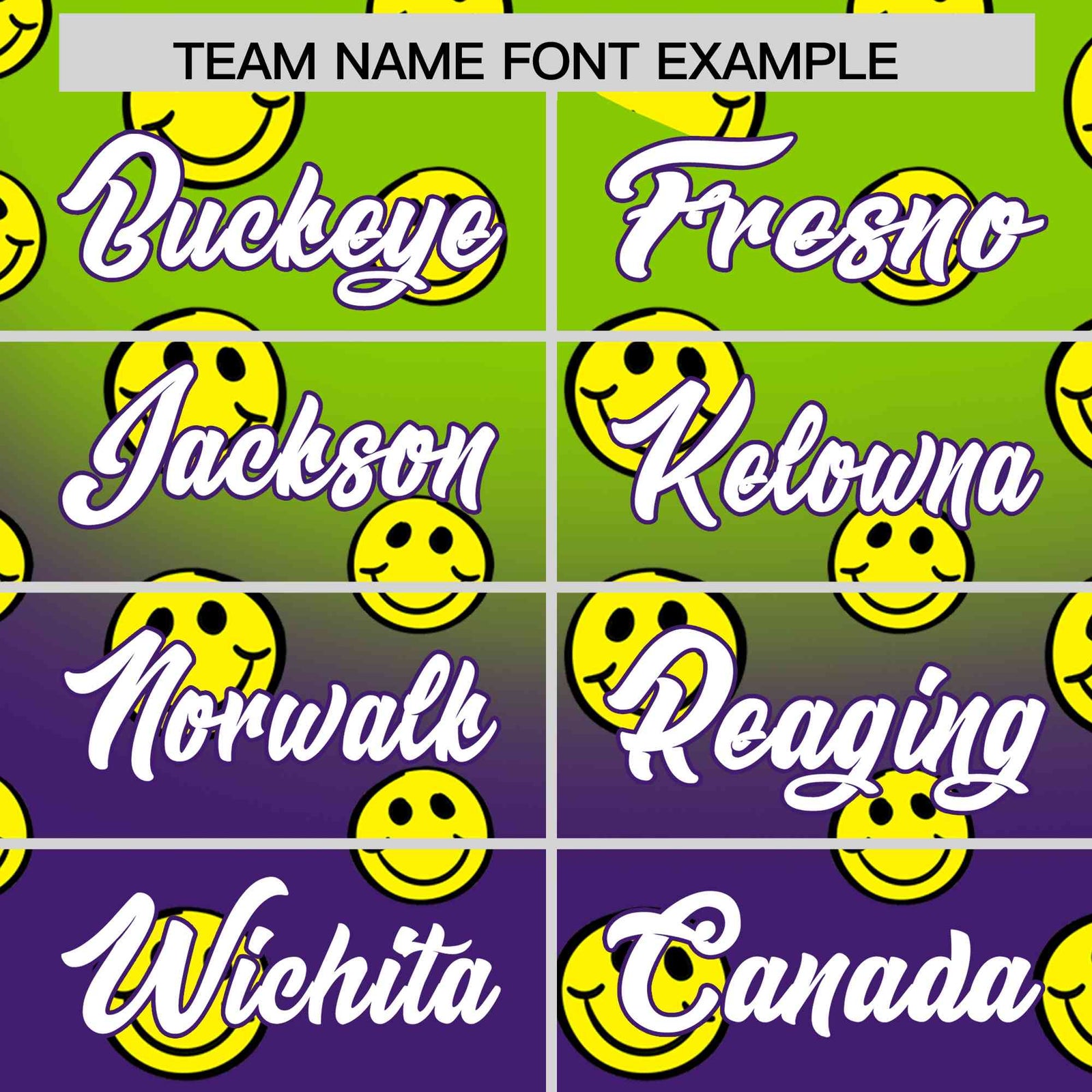 Custom Neon Green Purple Graffiti Gradient Pattern Authentic Smile Baseball Jersey