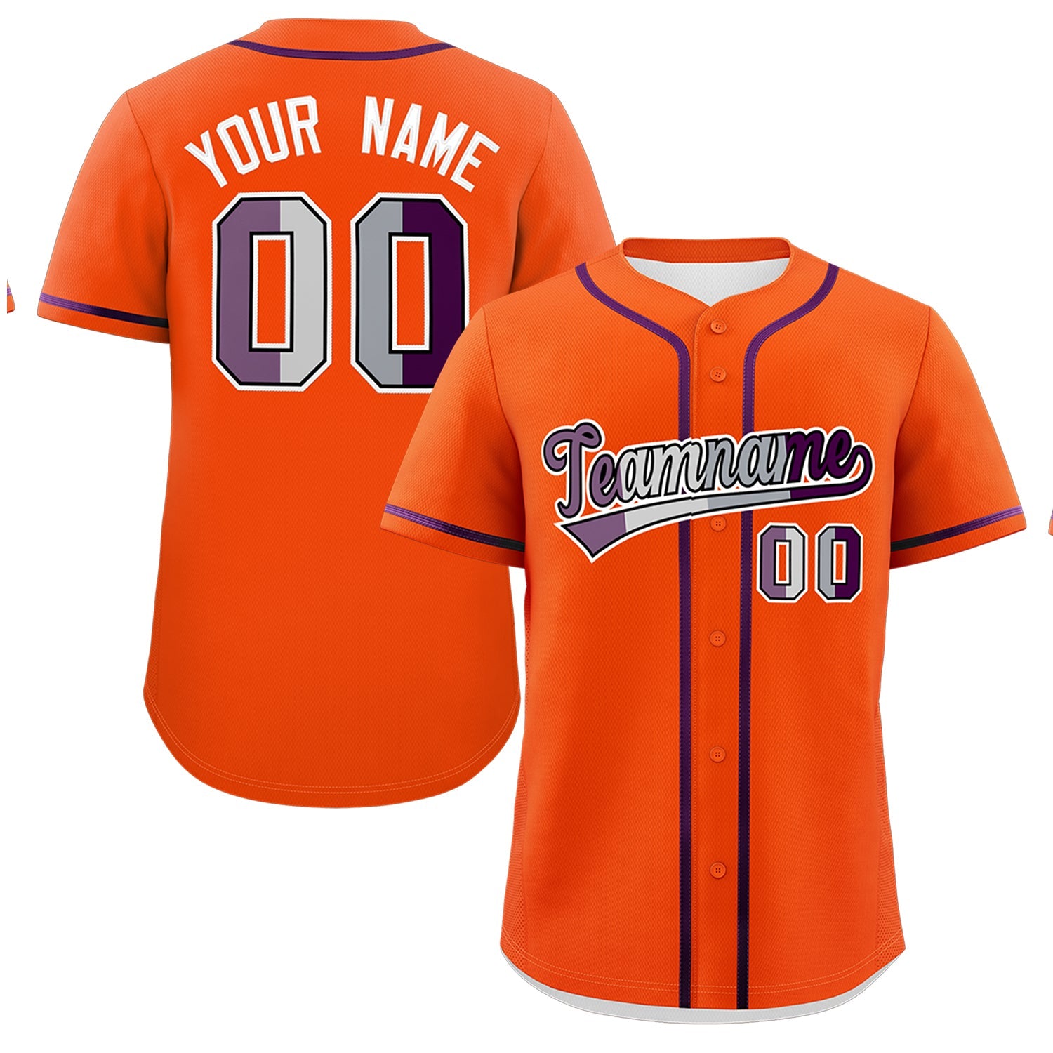 Custom Orange Purple Genderless For Pride Month Classic Style Baseball Jersey| KXKSHOP