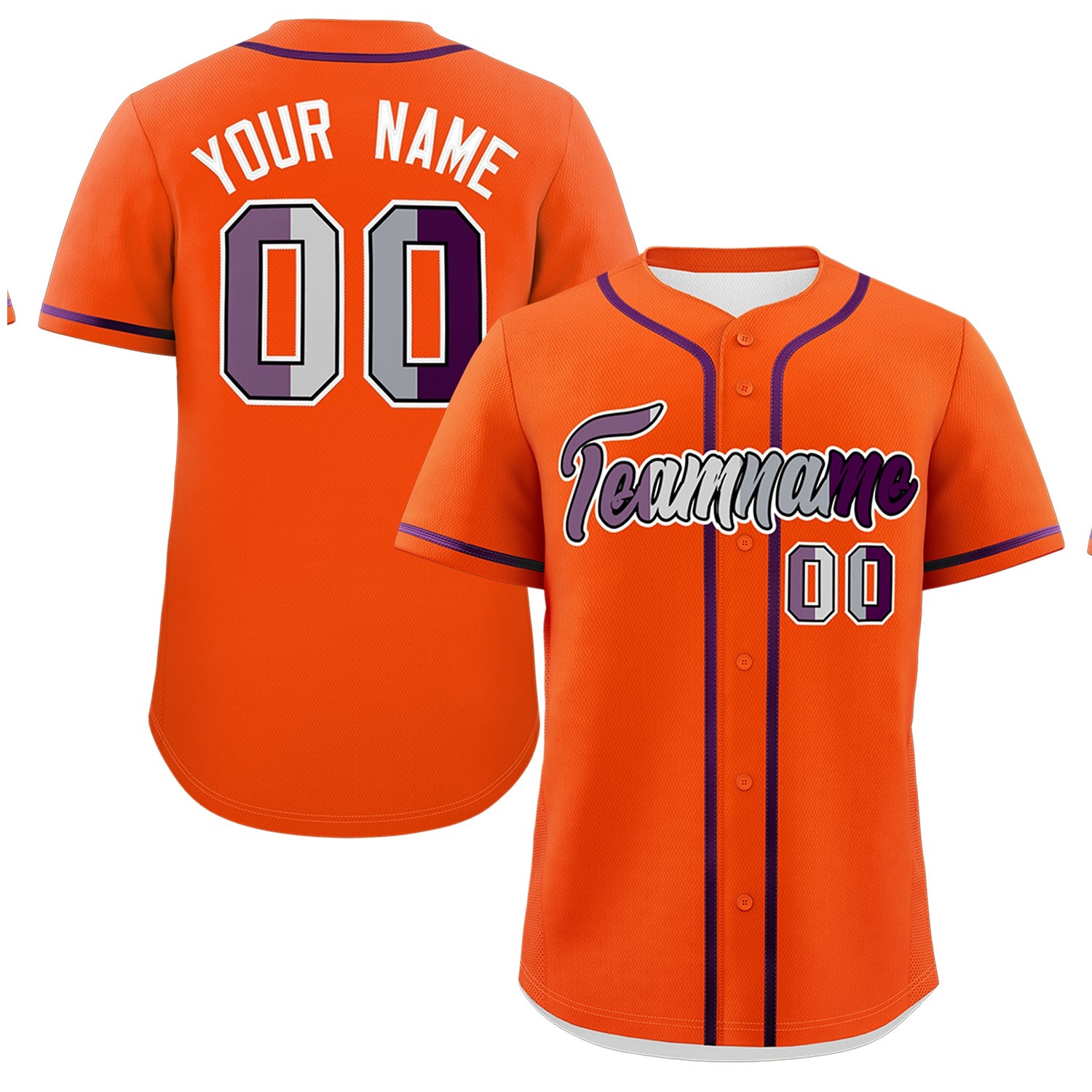Custom Orange Purple Genderless For Pride Month Classic Style Baseball Jersey| KXKSHOP