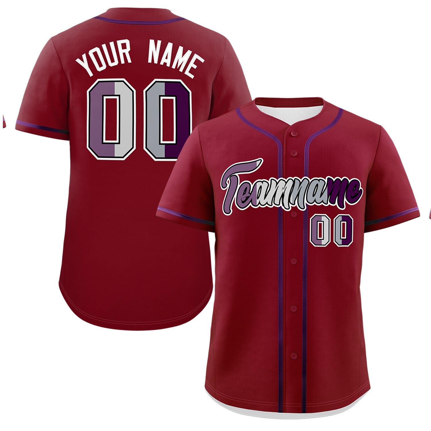 Custom Crimson Purple Genderless For Pride Month Classic Style Baseball Jersey| KXKSHOP